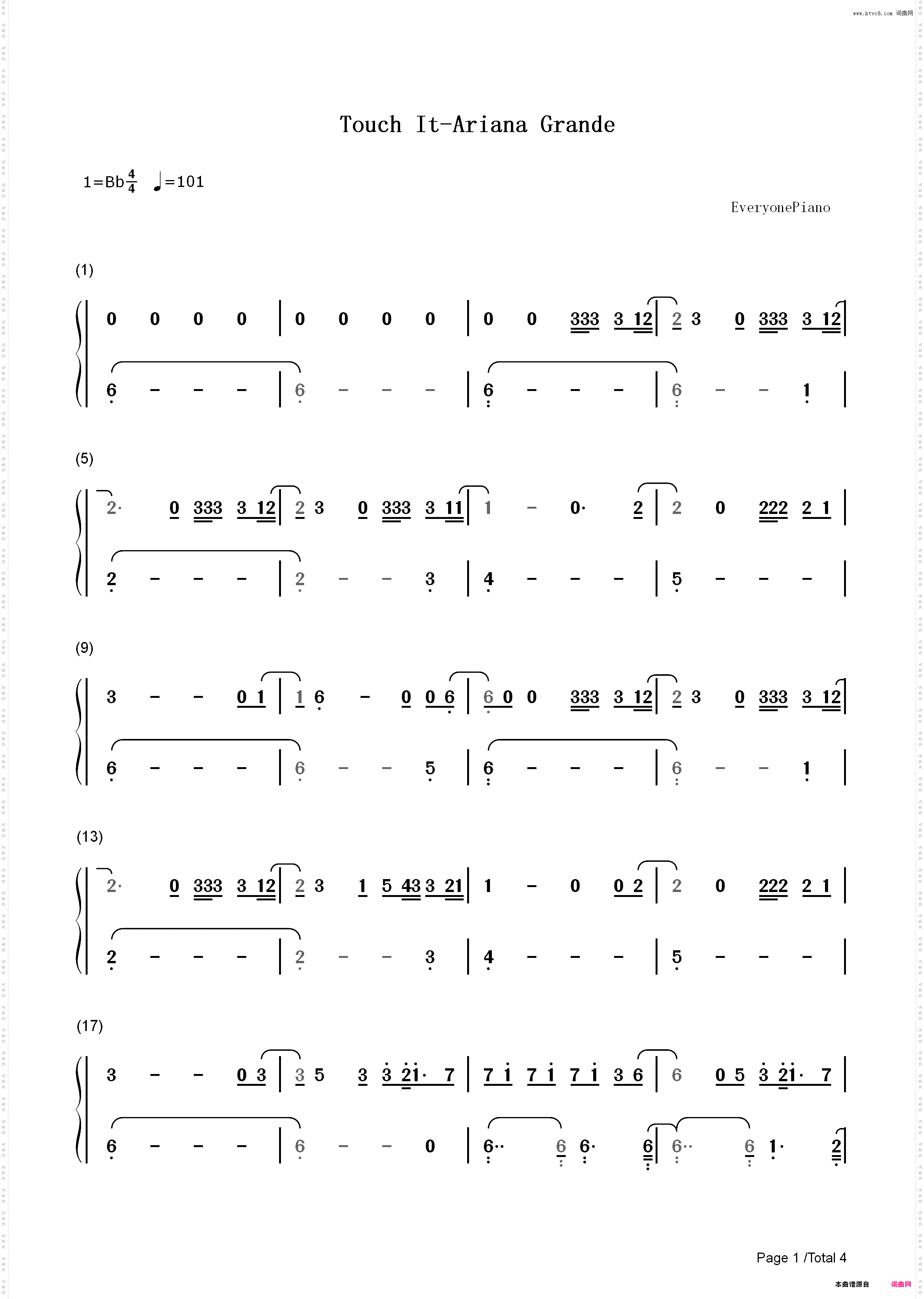 Touch It-Ariana Grande_简谱版