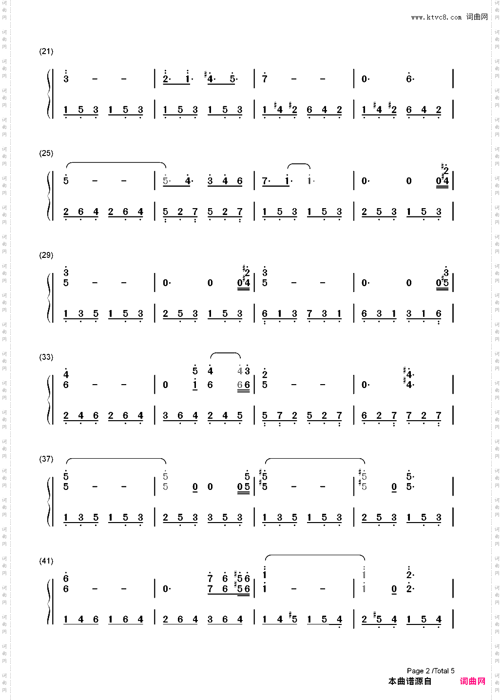 克劳汀幻想曲-马克西姆_简谱版