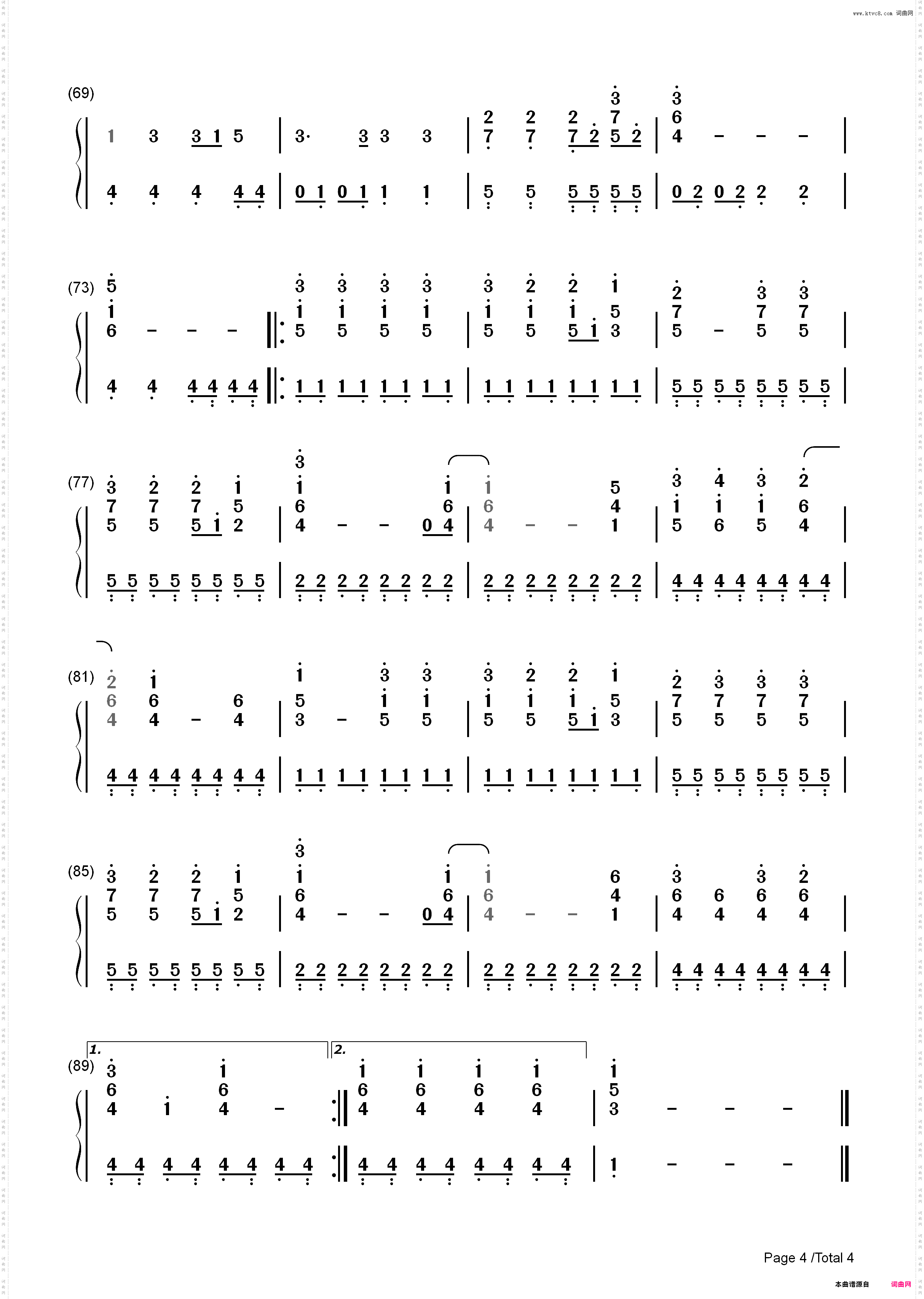 You Cant Win-Kelly Clarkson_简谱版