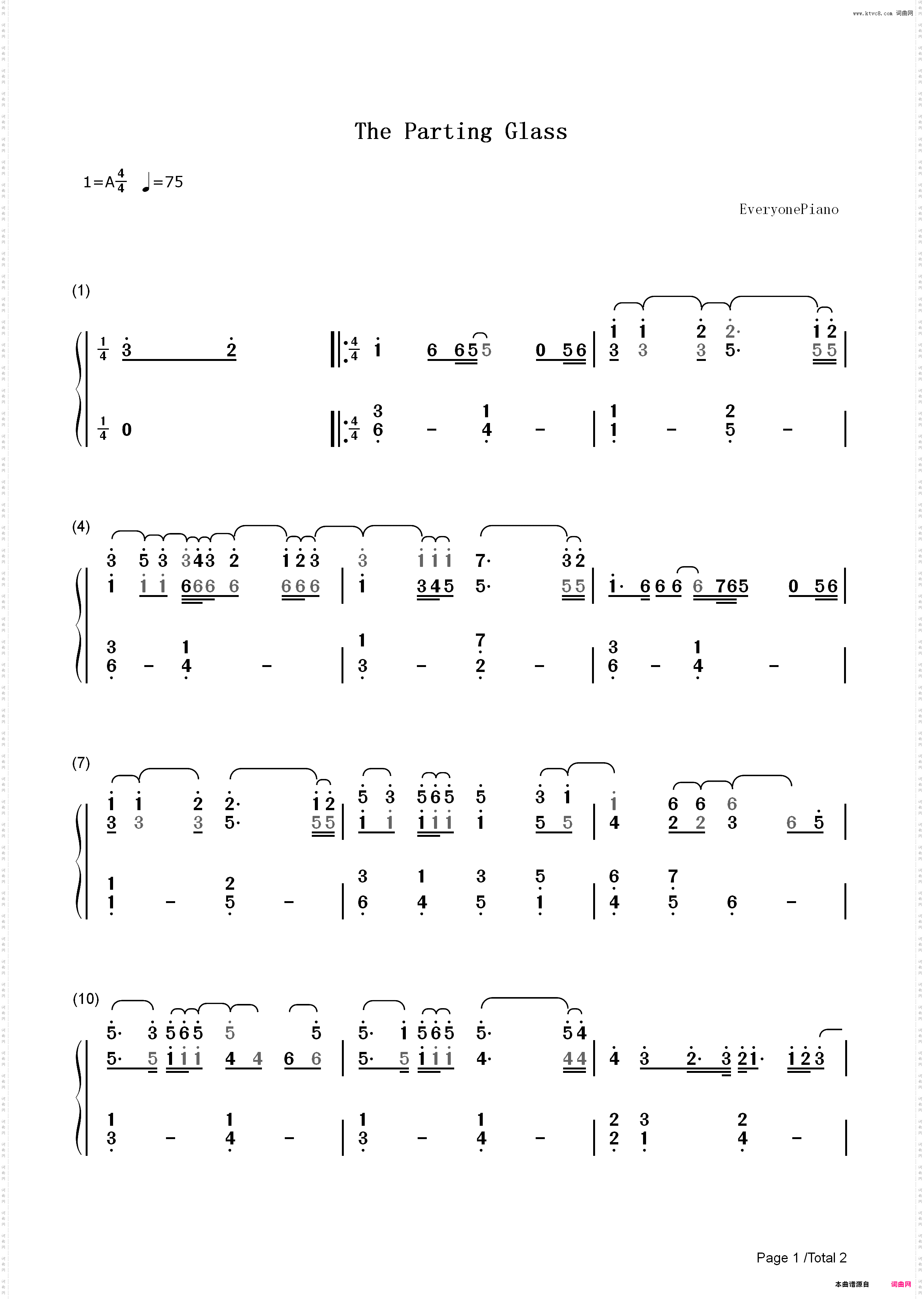 The Parting Glass-Shawn Mendes_简谱版