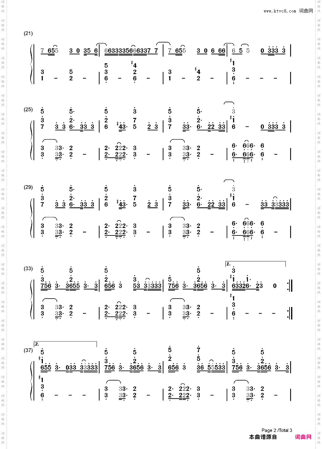 River Lea-Adele_简谱版