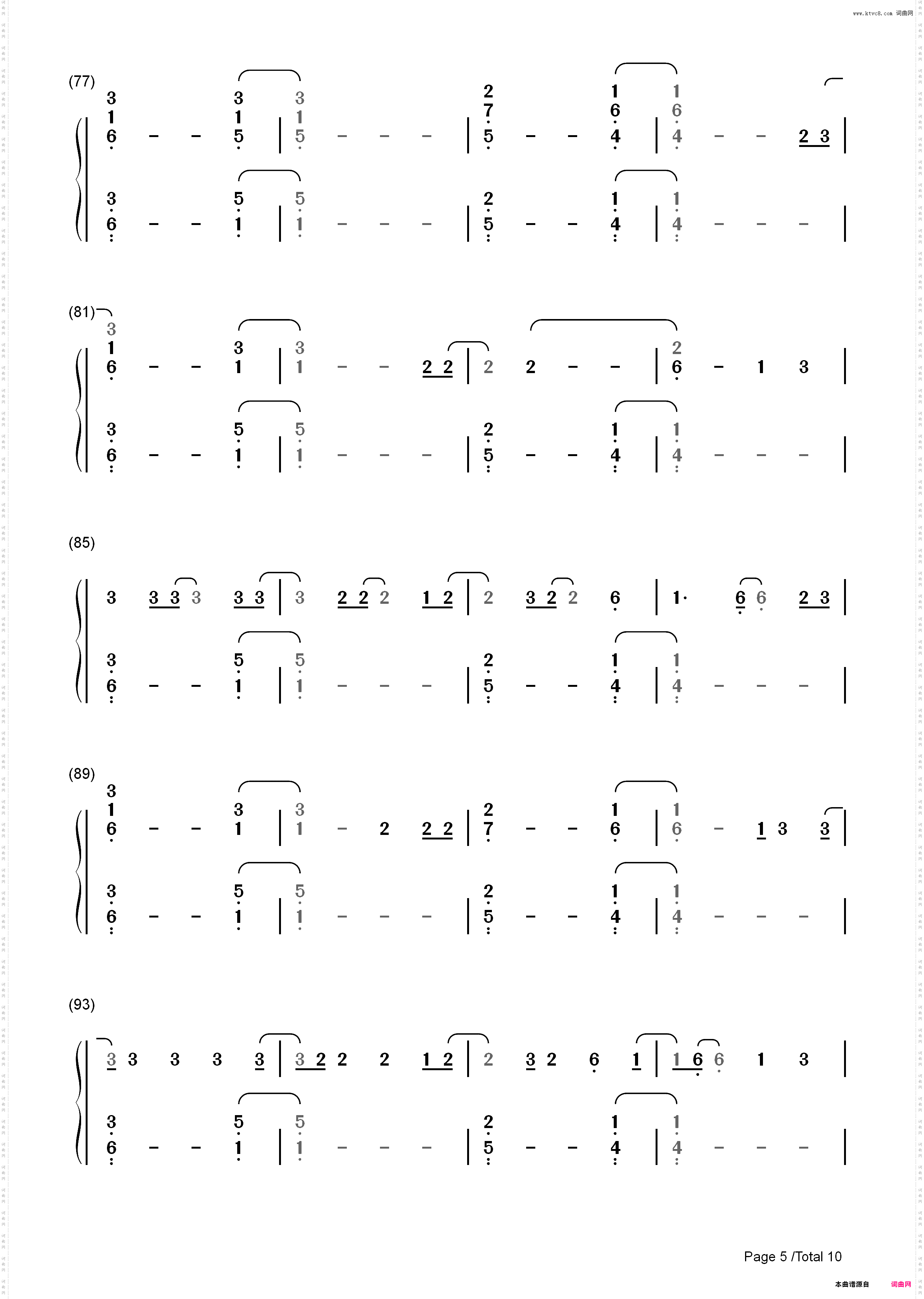 Hello-钢琴版-Adele_简谱版
