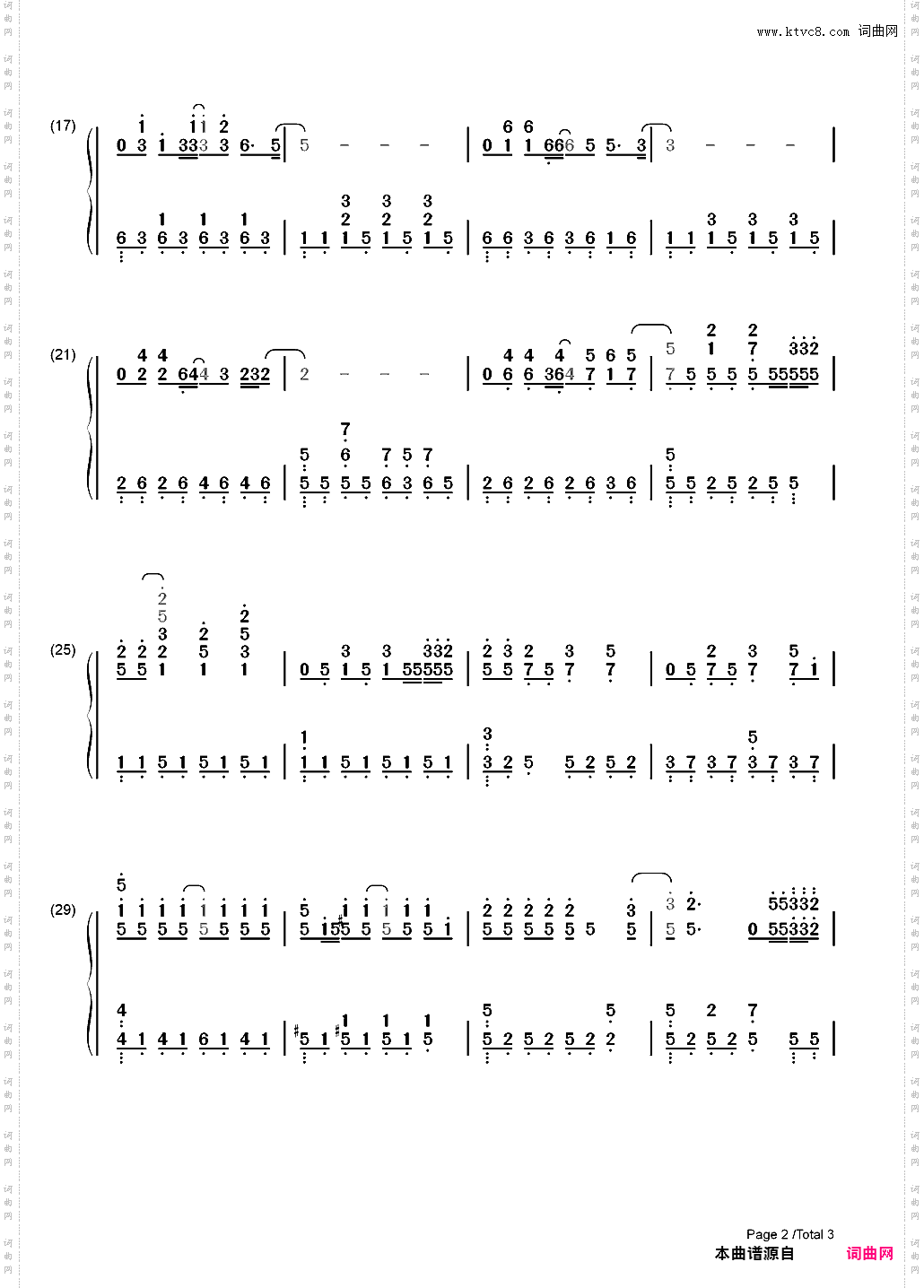 勇敢的心-西游记之大圣归来BGM_简谱版