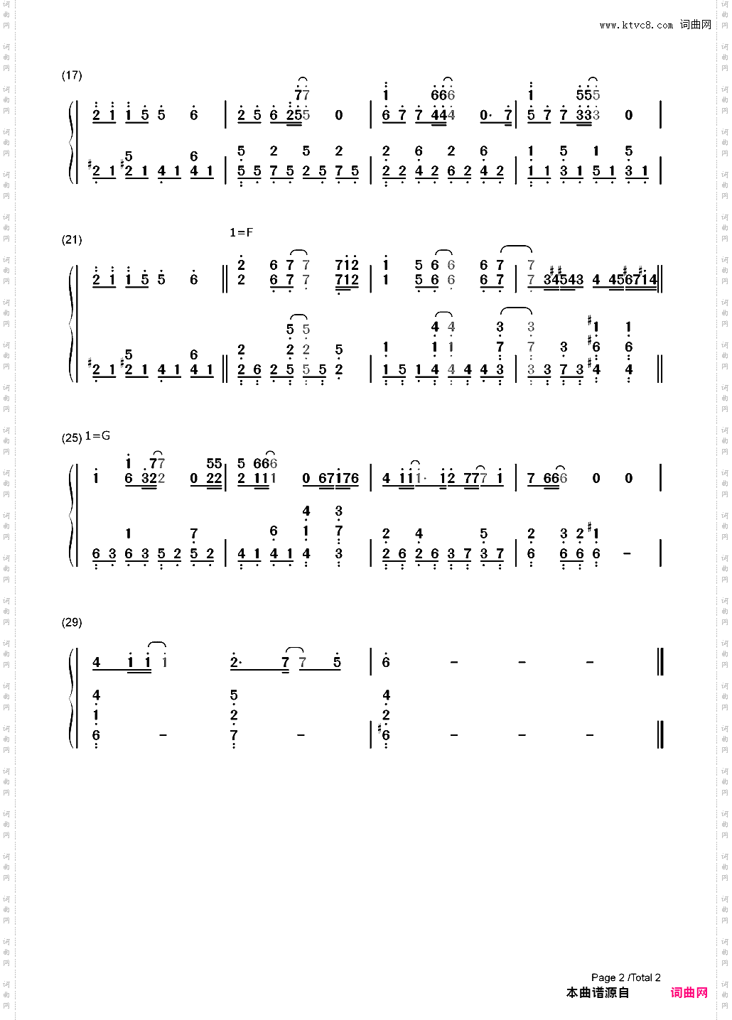 Perfect slumbers-猫物语 黑OP_简谱版