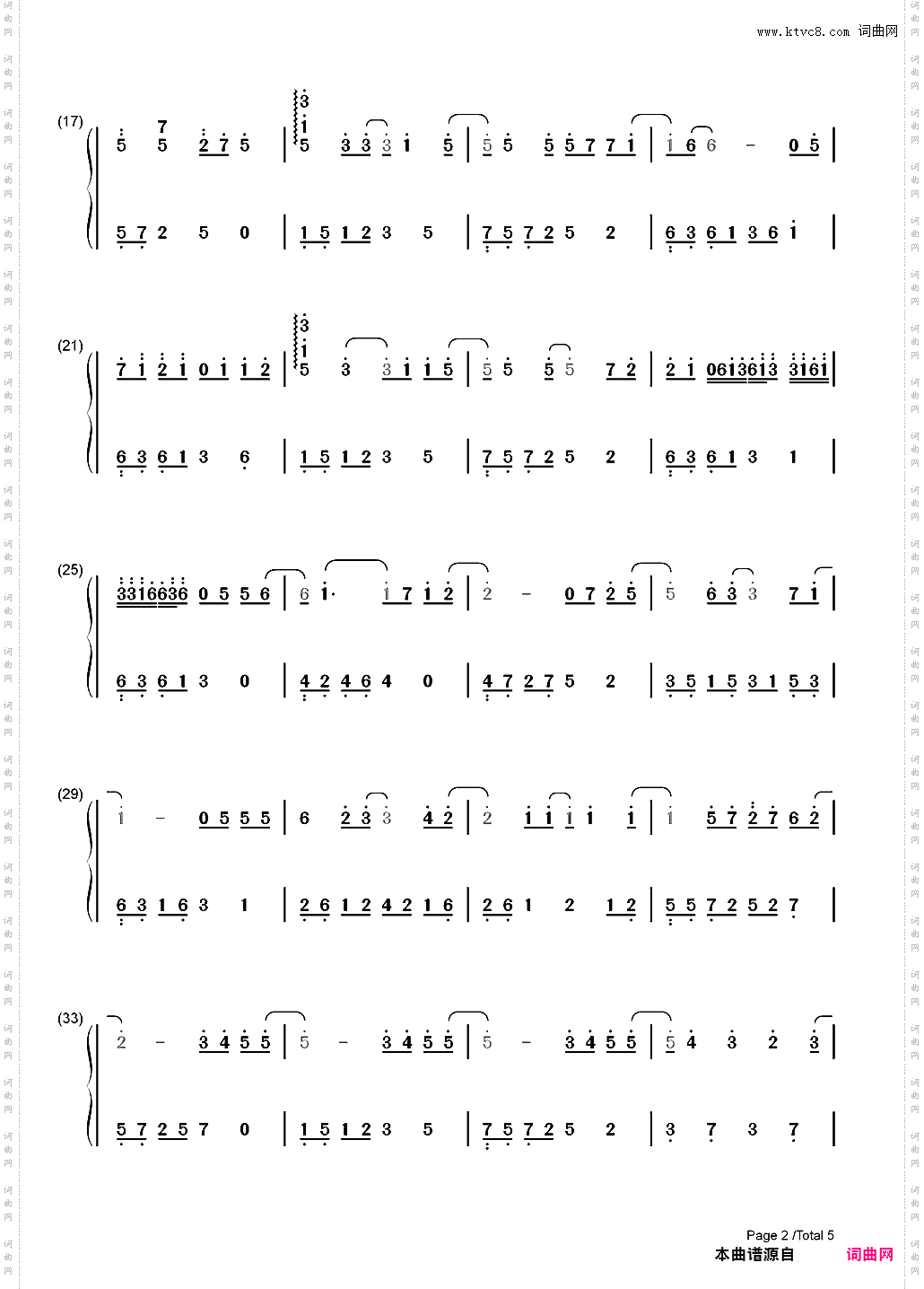 同行-Gun lae gun-暹罗之恋插曲_简谱版