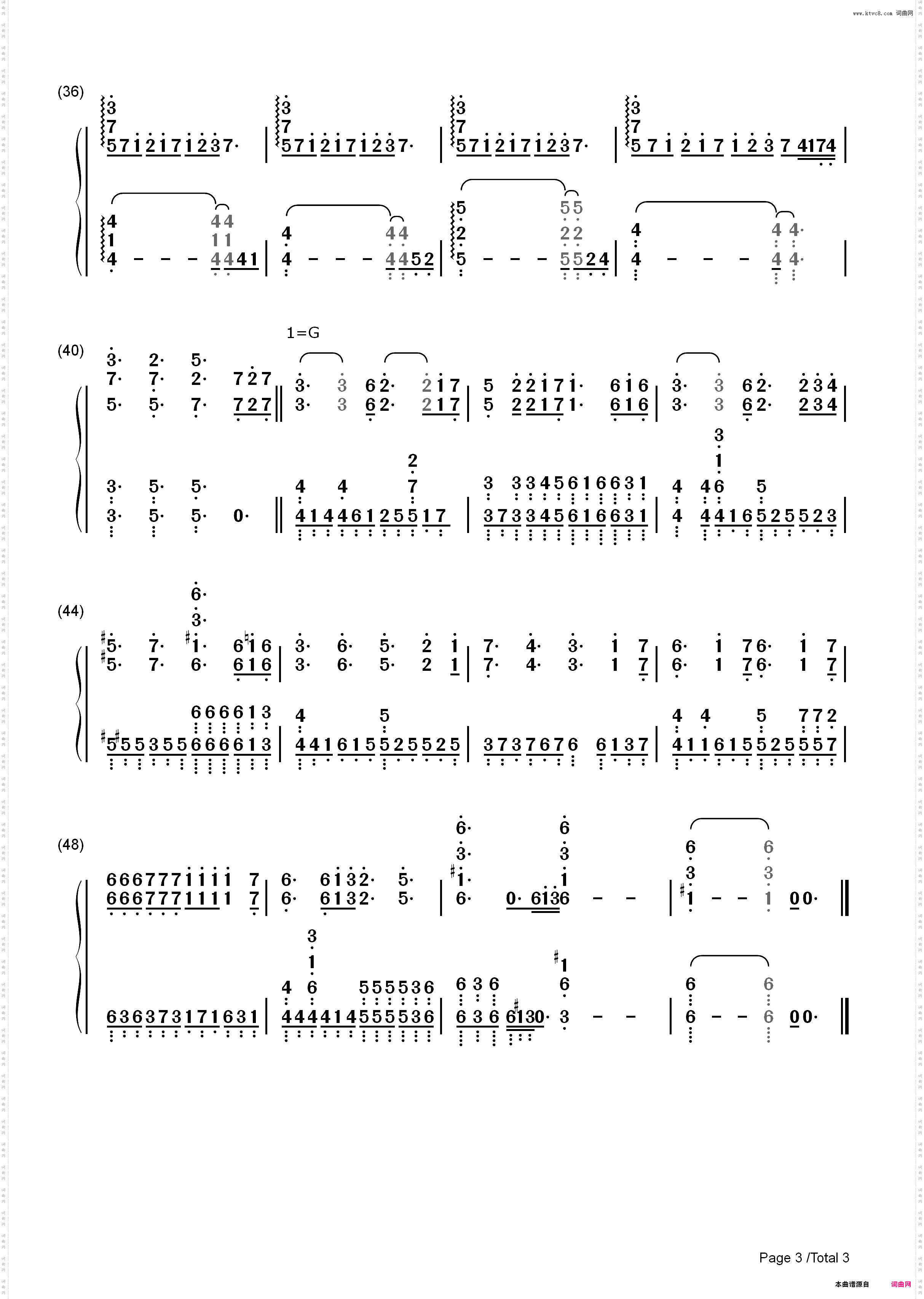 Last Stardust-Fate/stay night Unlimited Blade Works插曲_简谱版