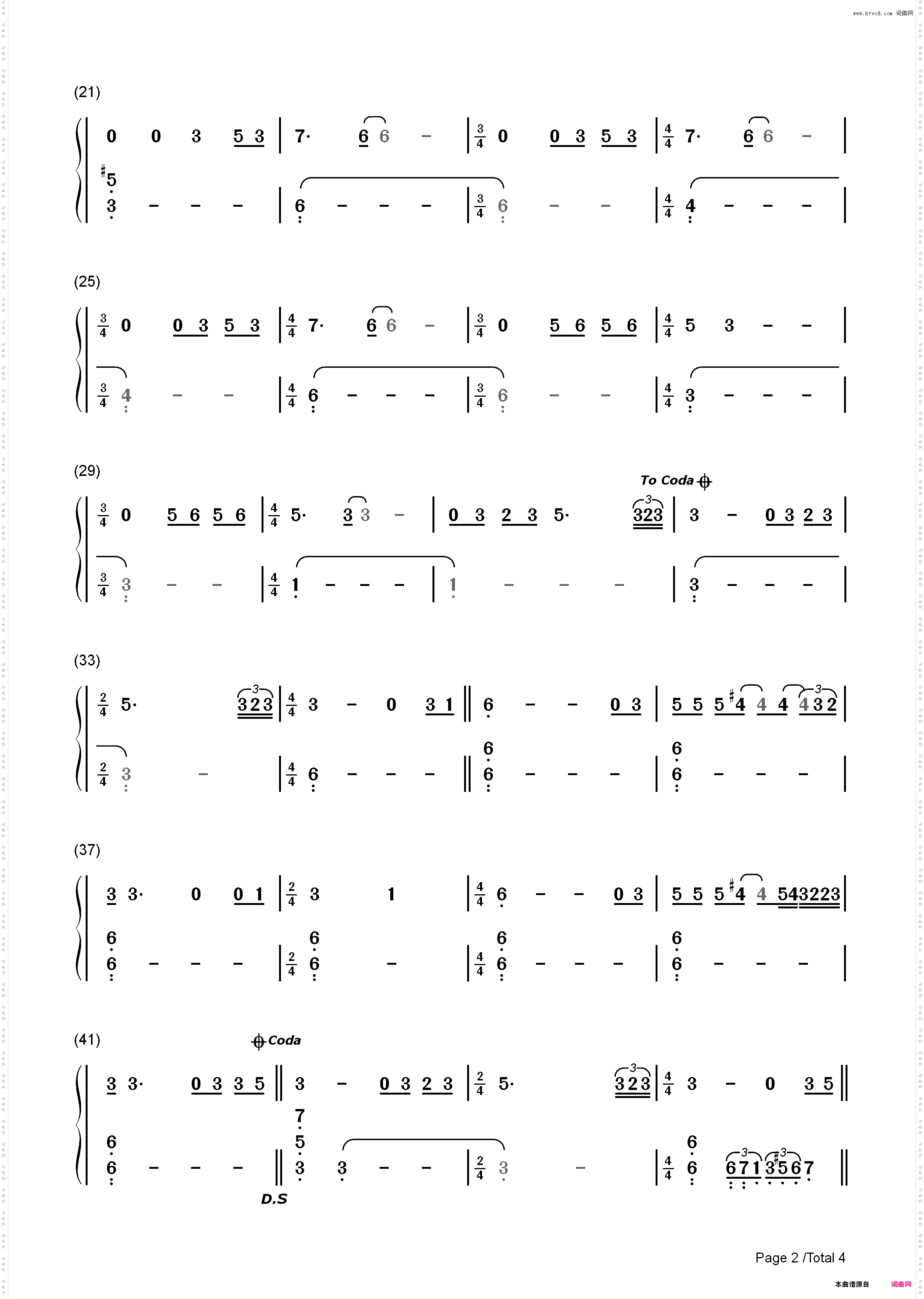 Honeymoon-Lana Del Rey_简谱版