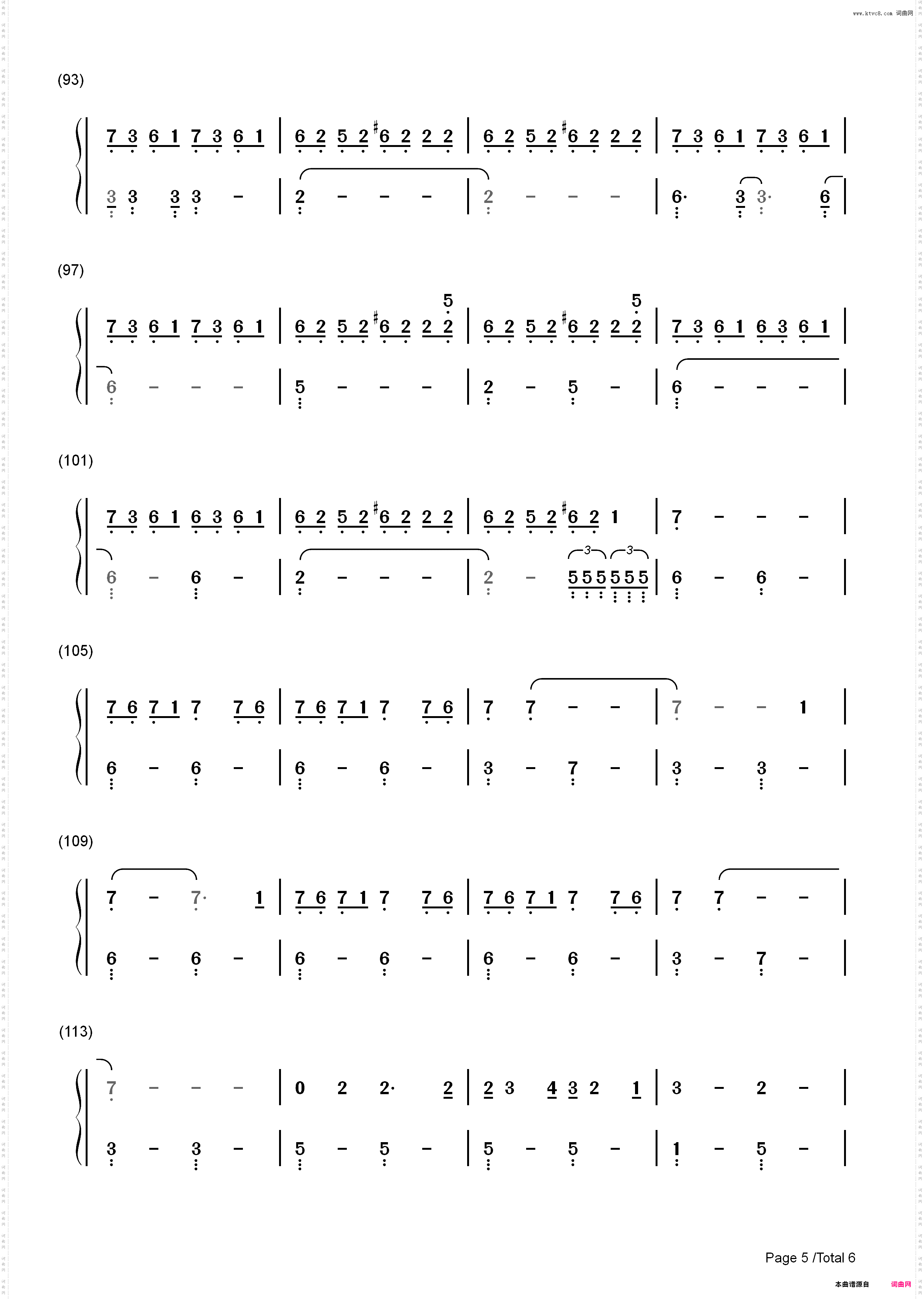 Hey You-Pink Floyd_简谱版
