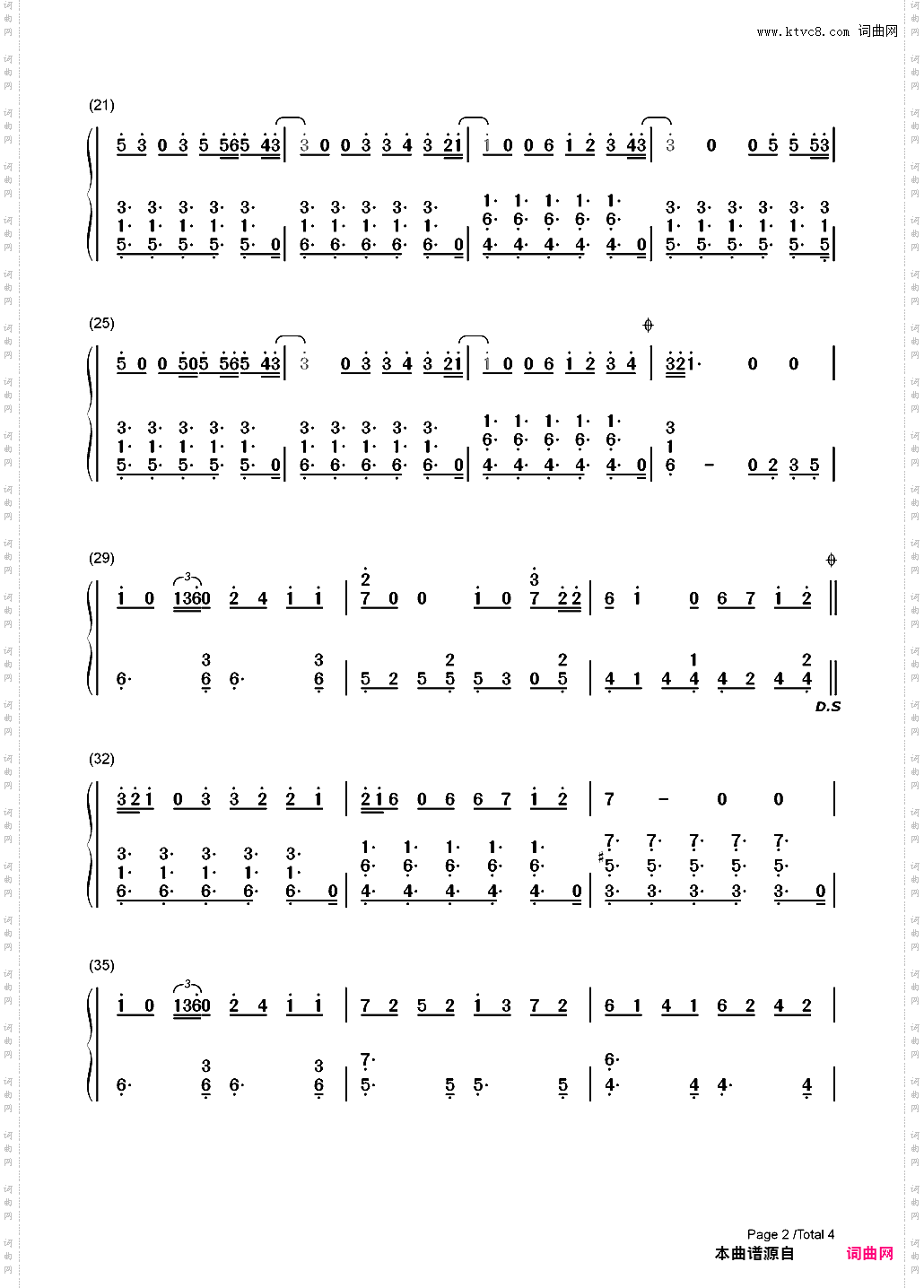 The Day You Went Away-M2M_简谱版