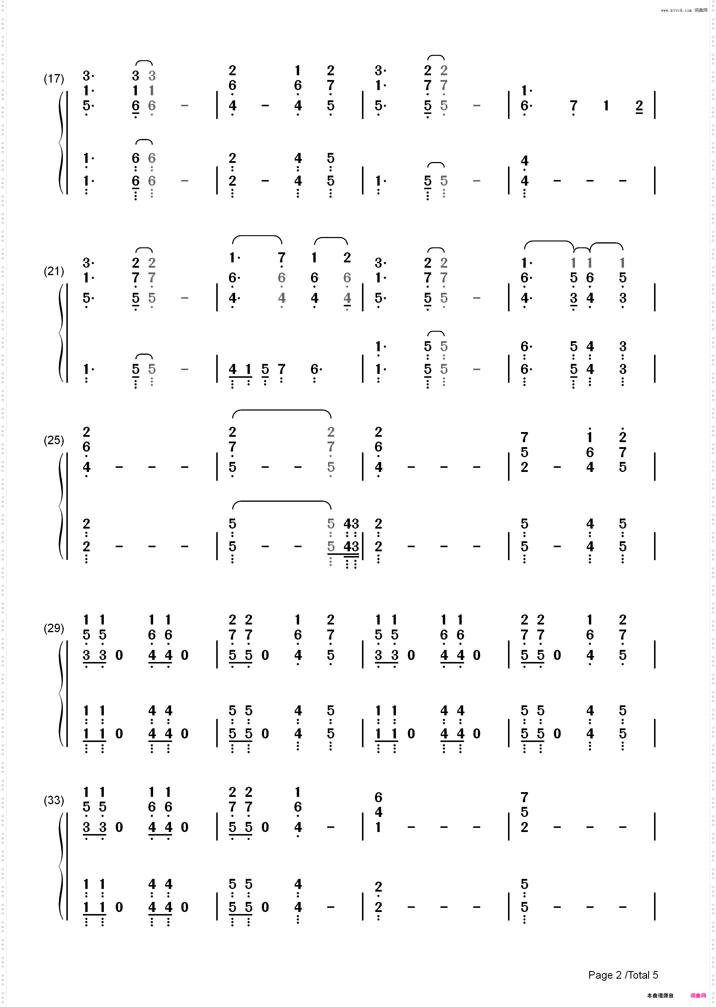 Here I Go Again-Whitesnake_简谱版