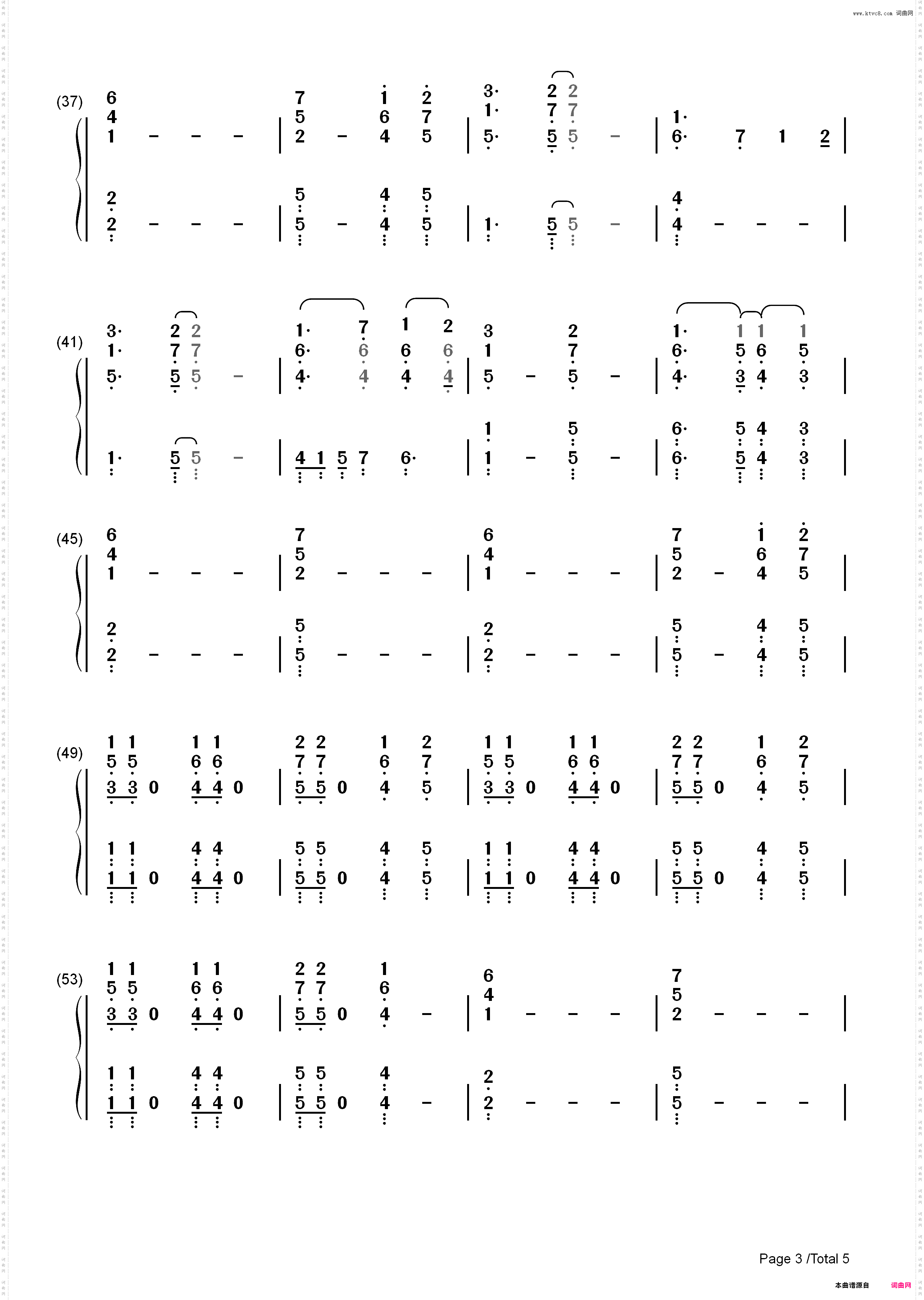 Here I Go Again-Whitesnake_简谱版