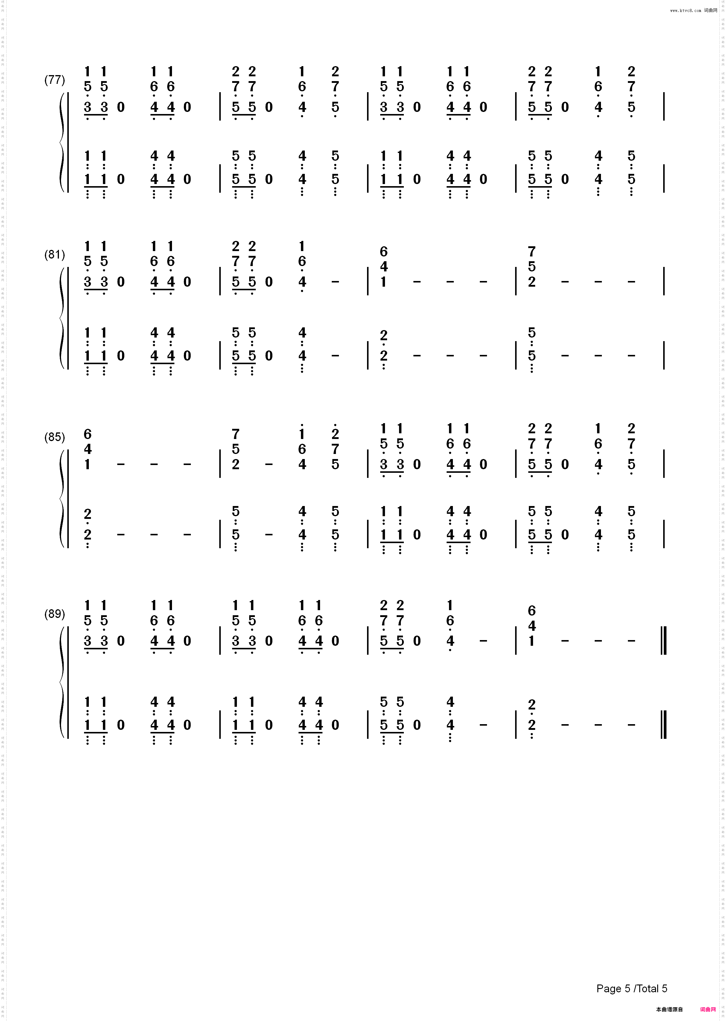 Here I Go Again-Whitesnake_简谱版