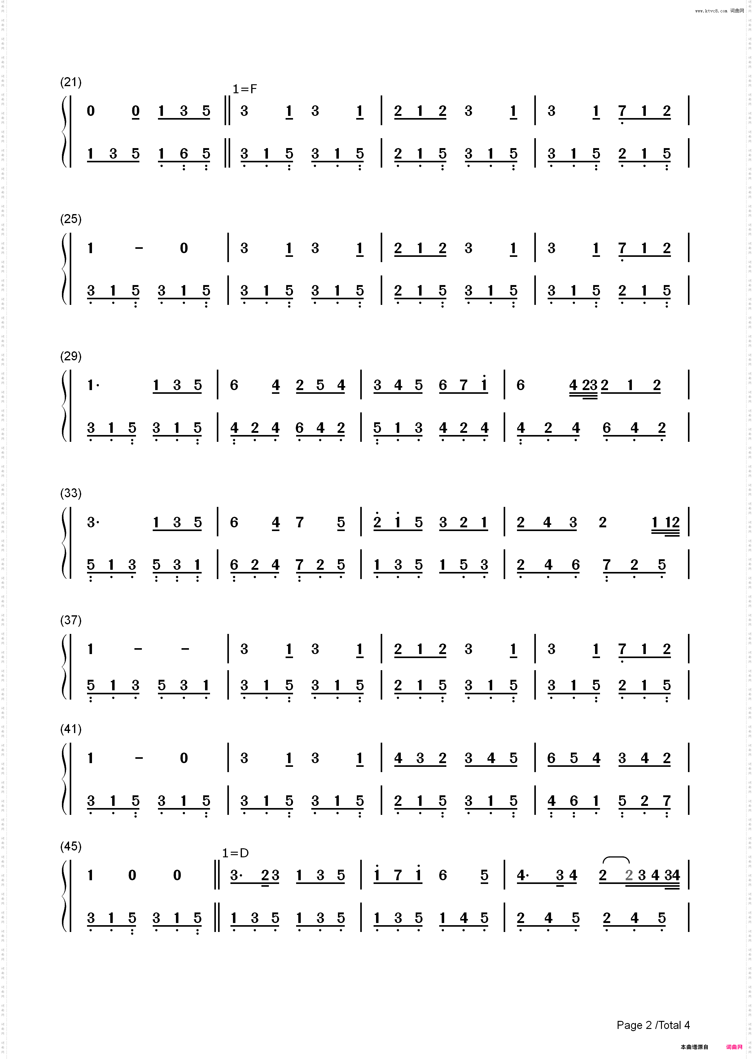 荆棘鸟主题曲-The Thorn Birds_简谱版