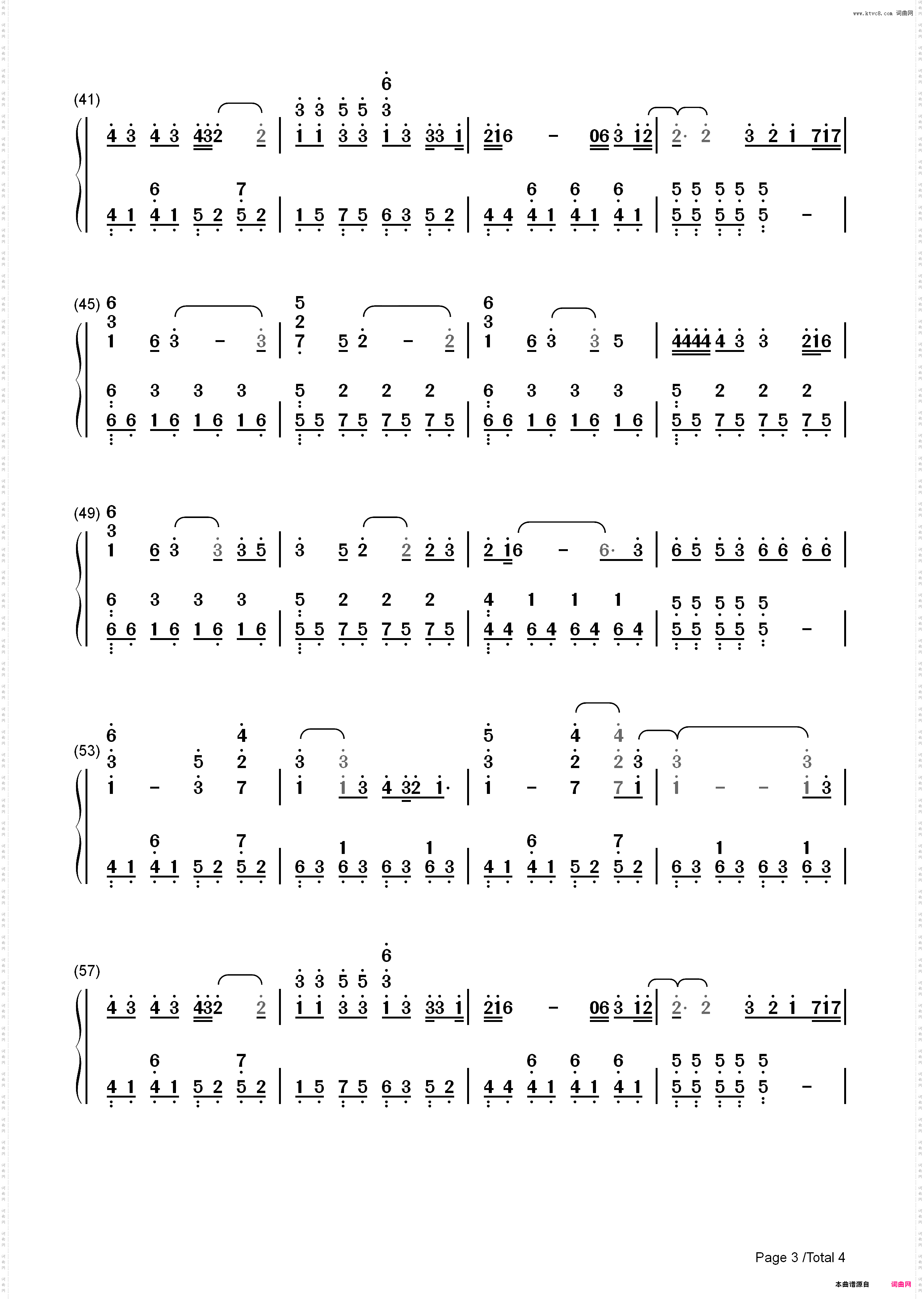 Talking to the Moon - Bruno Mars_简谱版