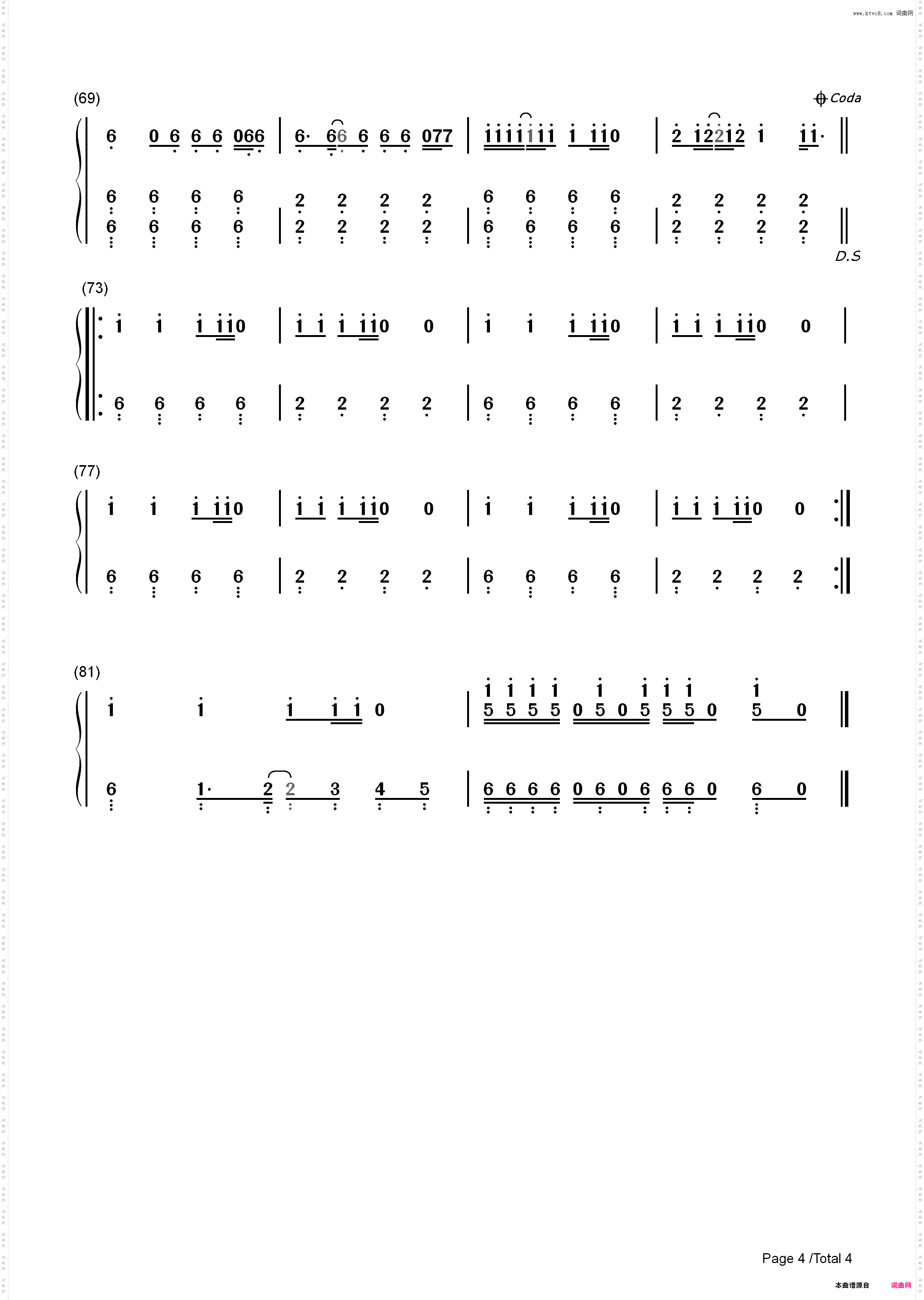 Uptown Funk-Mark Ronson and Bruno Mars_简谱版