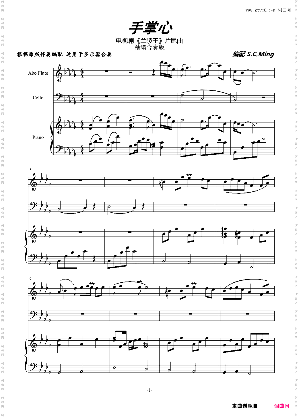 手掌心《兰陵王》片尾曲精编合奏版