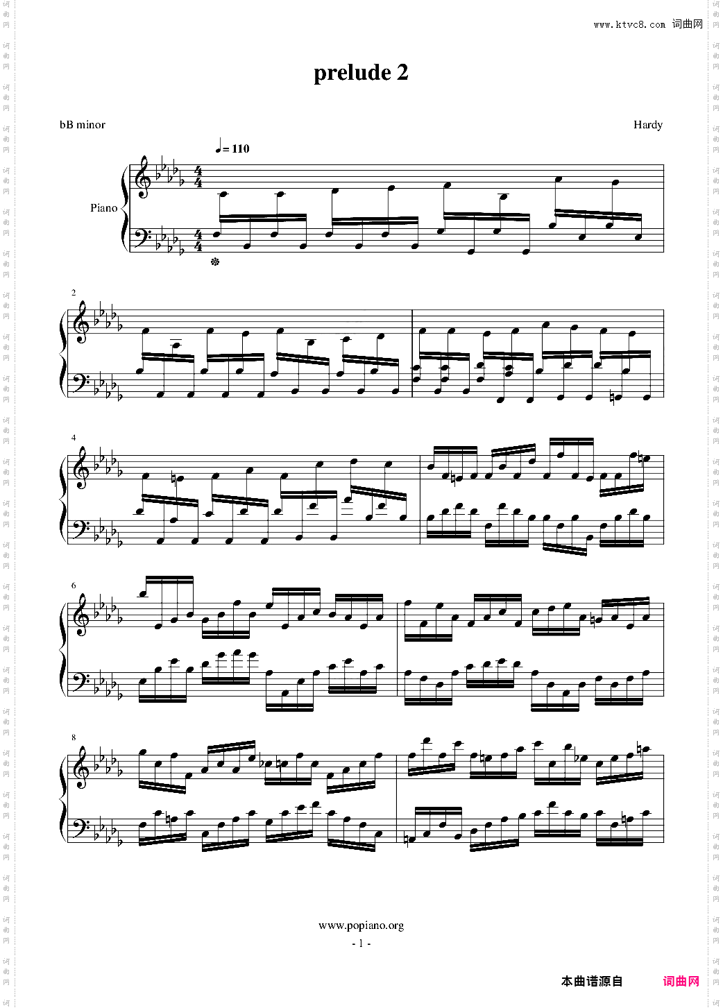 bB小调前奏曲