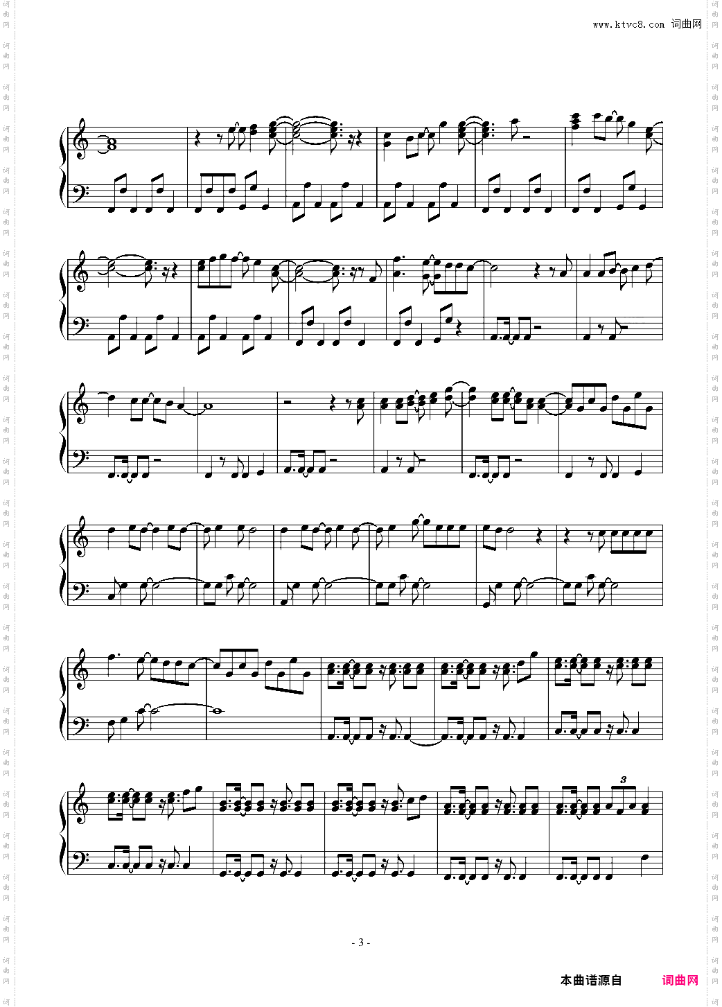 ALL NIGHT LONG 钢琴独奏谱