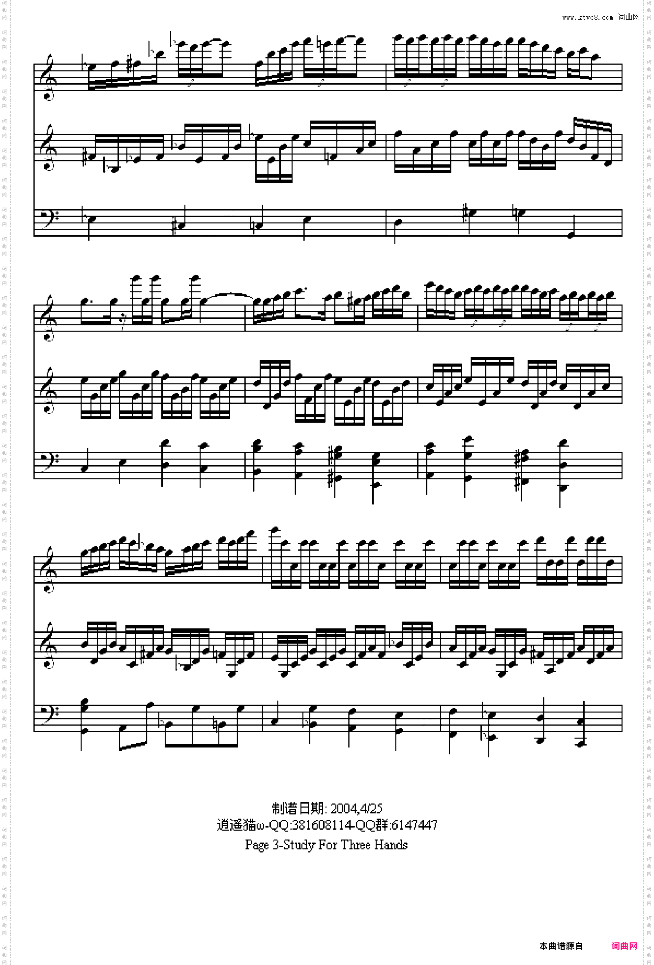 Study For Three Hands