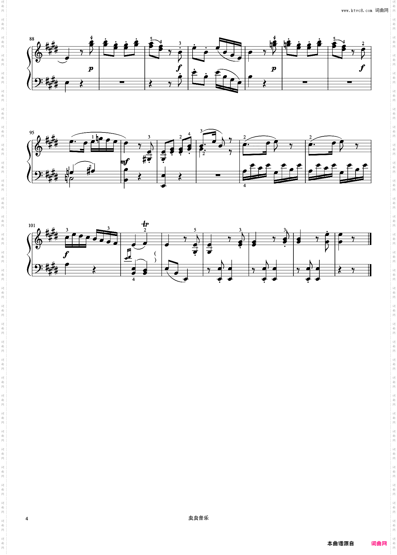 6级 E大调奏鸣曲第三乐章《音协钢琴考级曲目 6-8级》