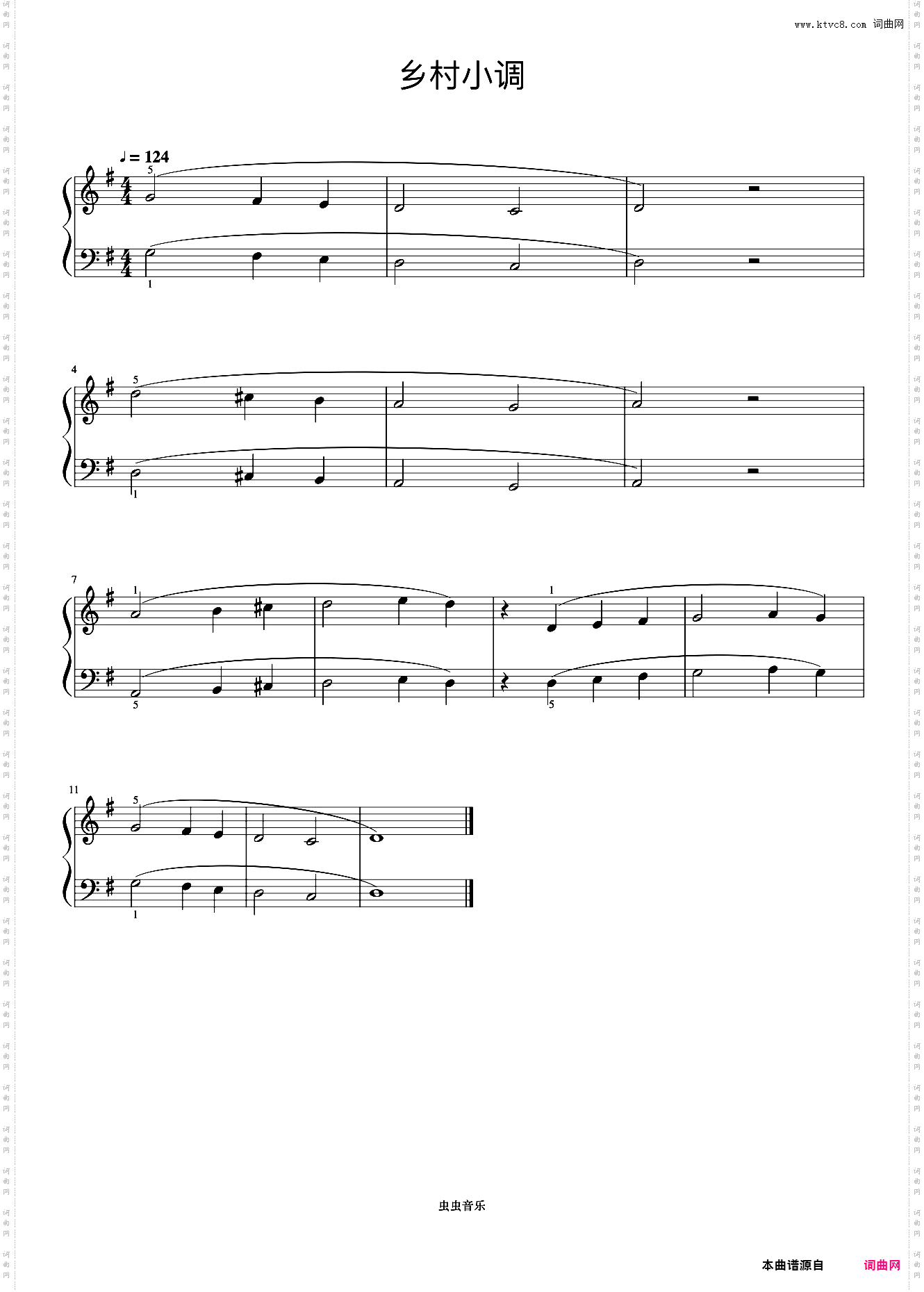 乡村小调《巴托克小宇宙钢琴教程1》