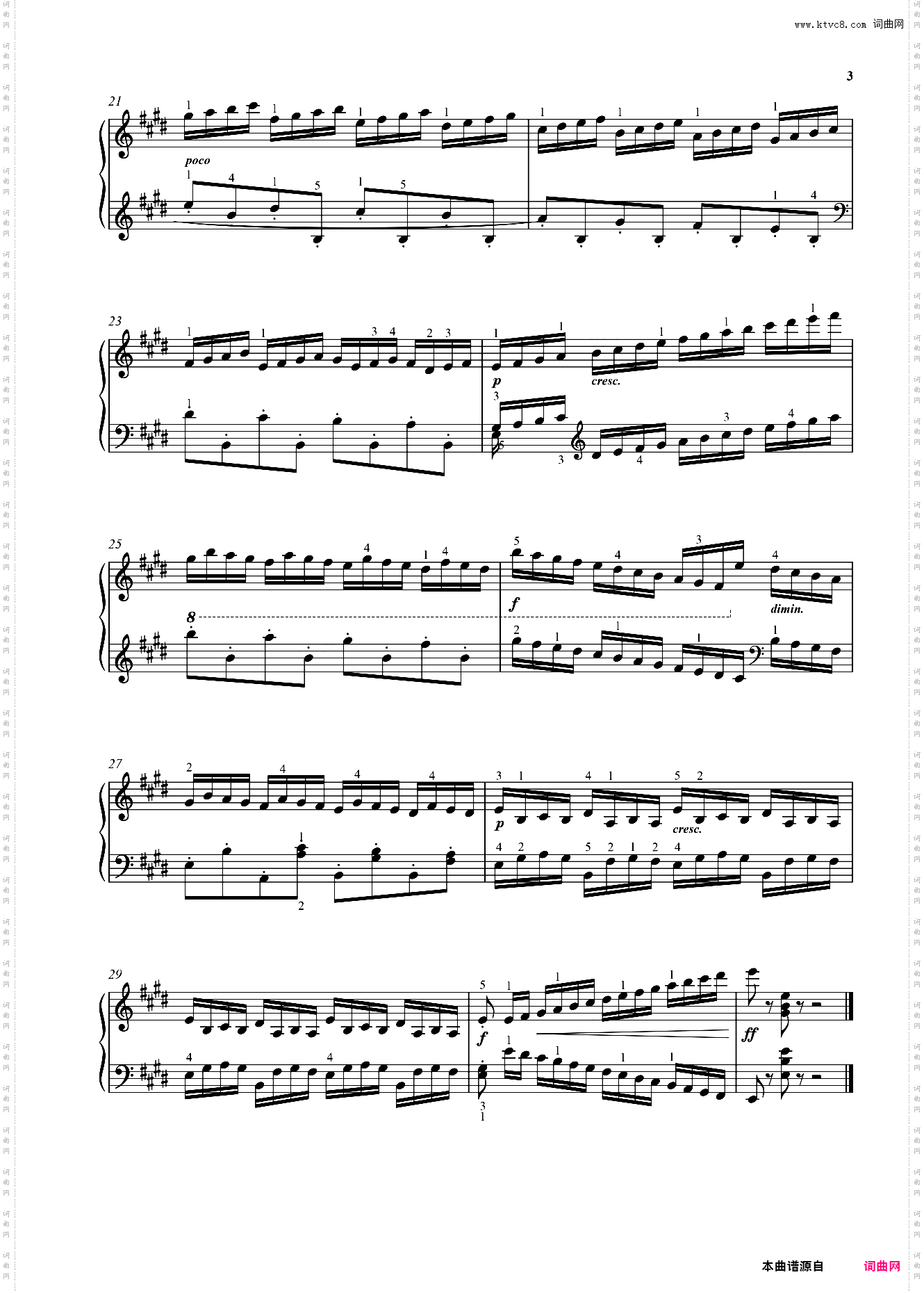 车尔尼299，No29