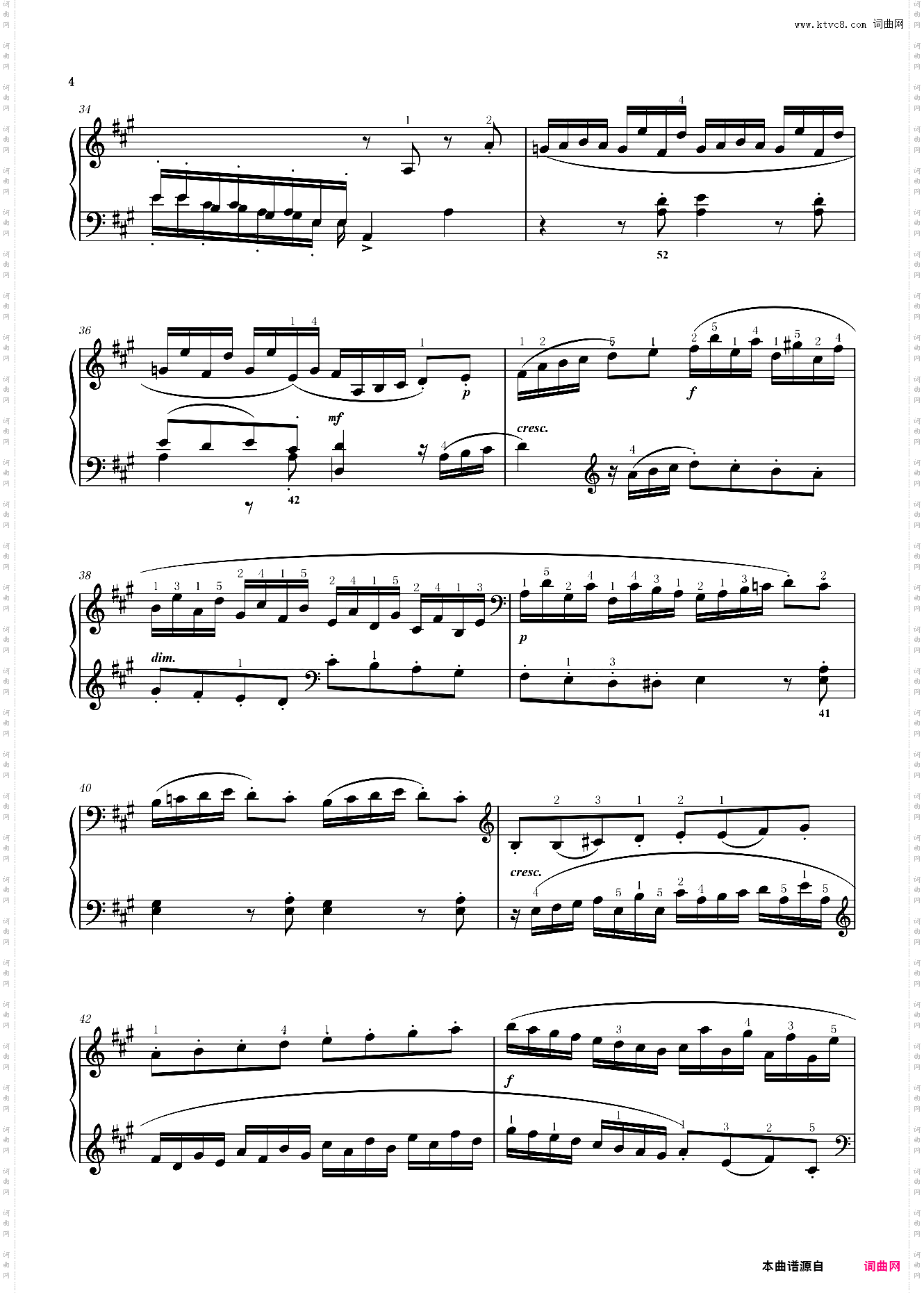 第1首A大调练习曲