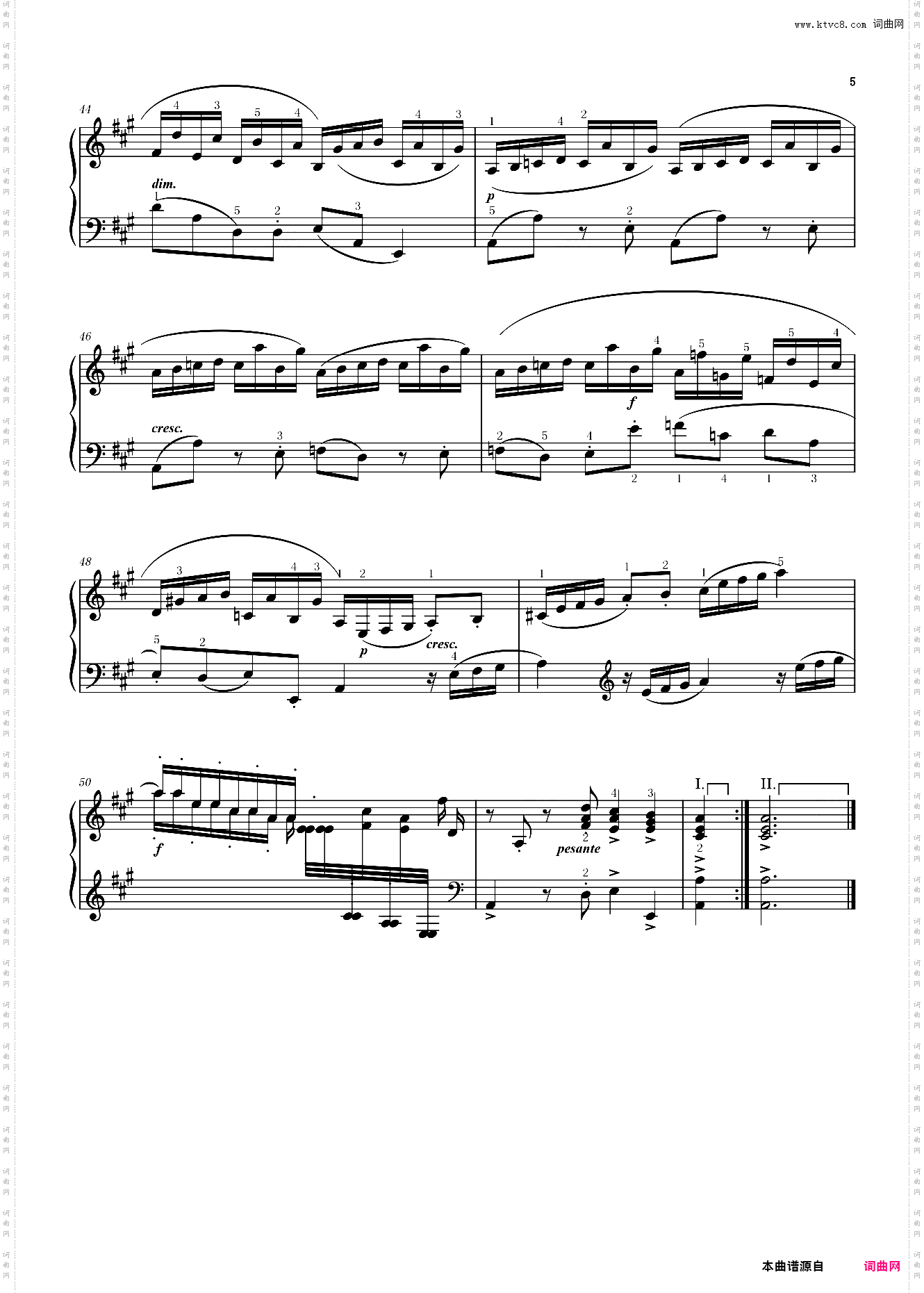 第1首A大调练习曲