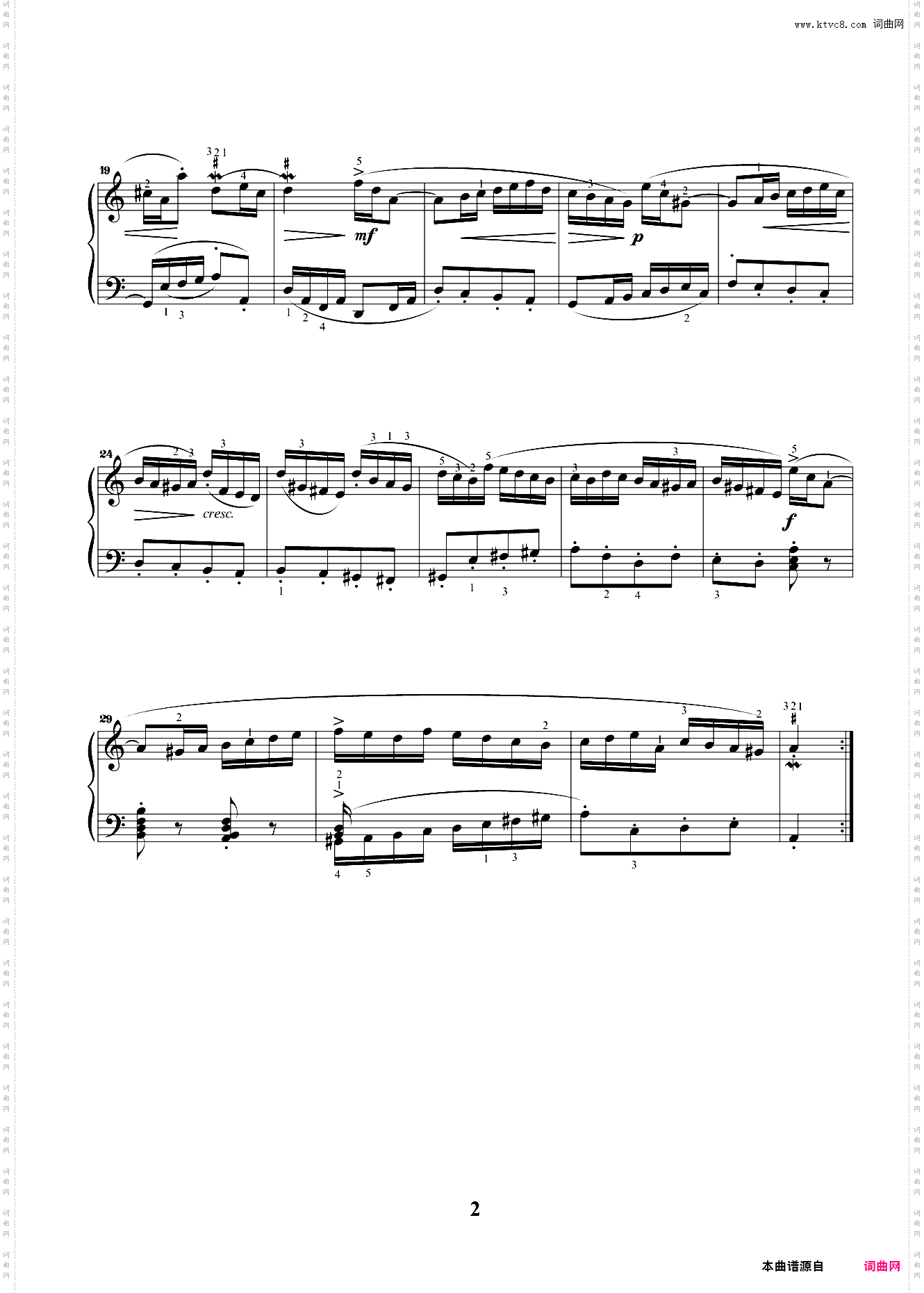 第六级 谐谑曲《初级钢琴曲集》之25