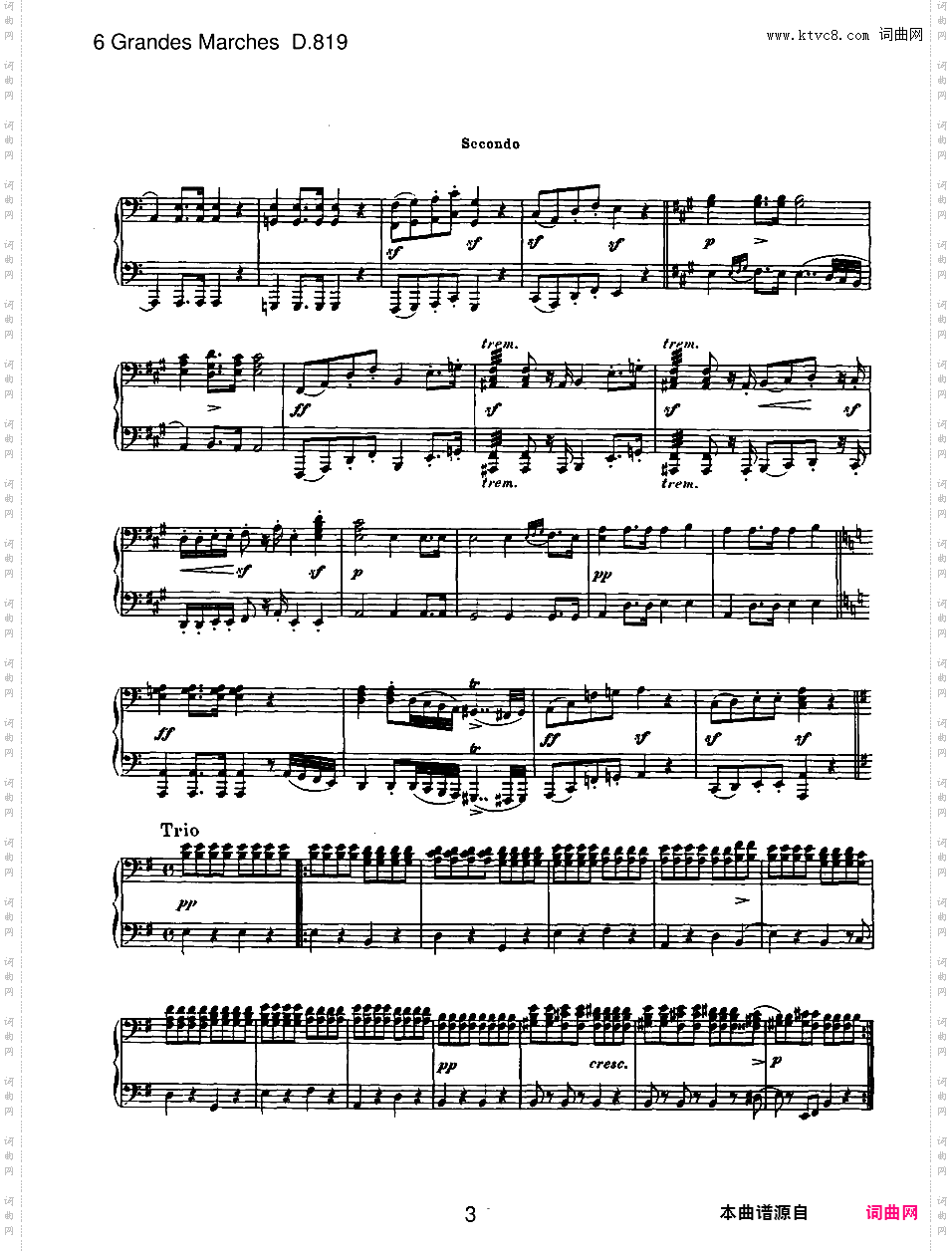6首大型进行曲 Six Grand Marches D·819 - 四手联弹