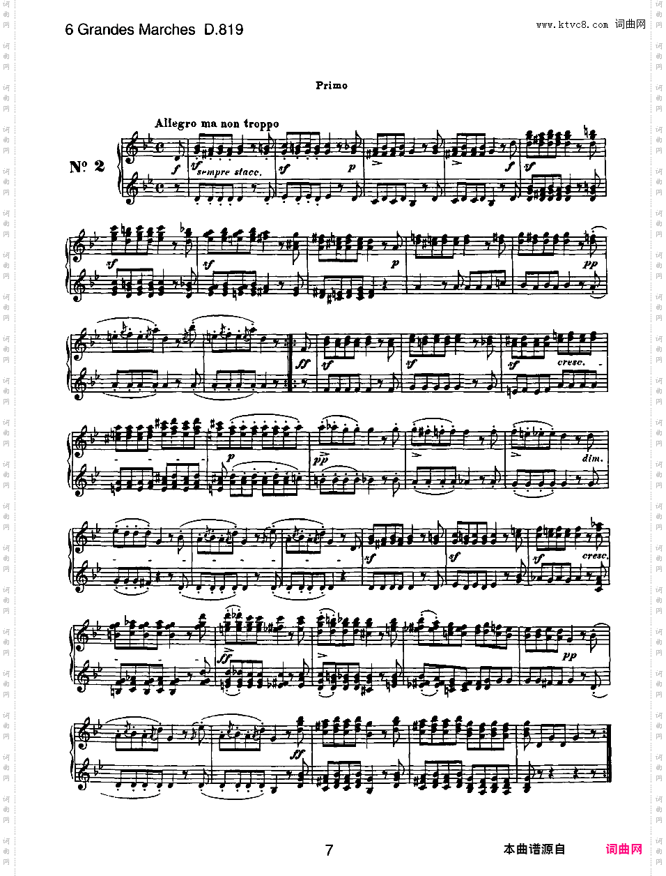 6首大型进行曲 Six Grand Marches D·819 - 四手联弹