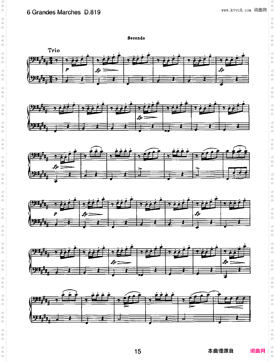 6首大型进行曲 Six Grand Marches D·819 - 四手联弹