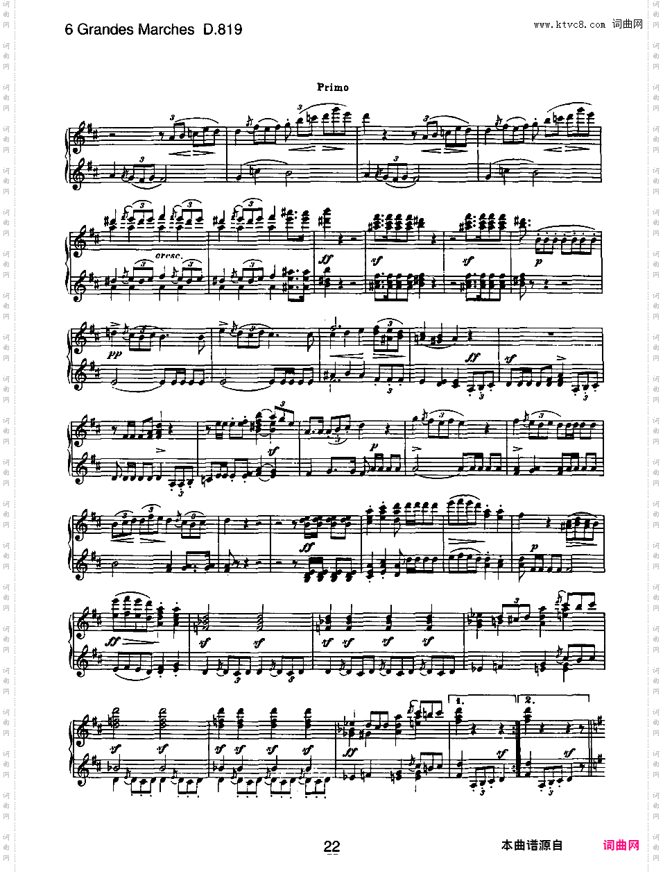 6首大型进行曲 Six Grand Marches D·819 - 四手联弹