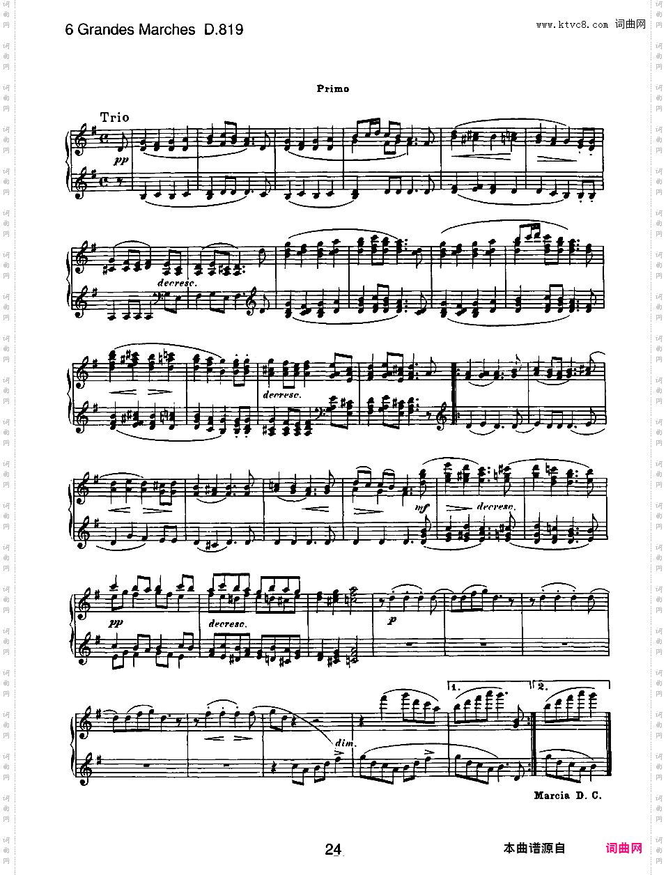 6首大型进行曲 Six Grand Marches D·819 - 四手联弹