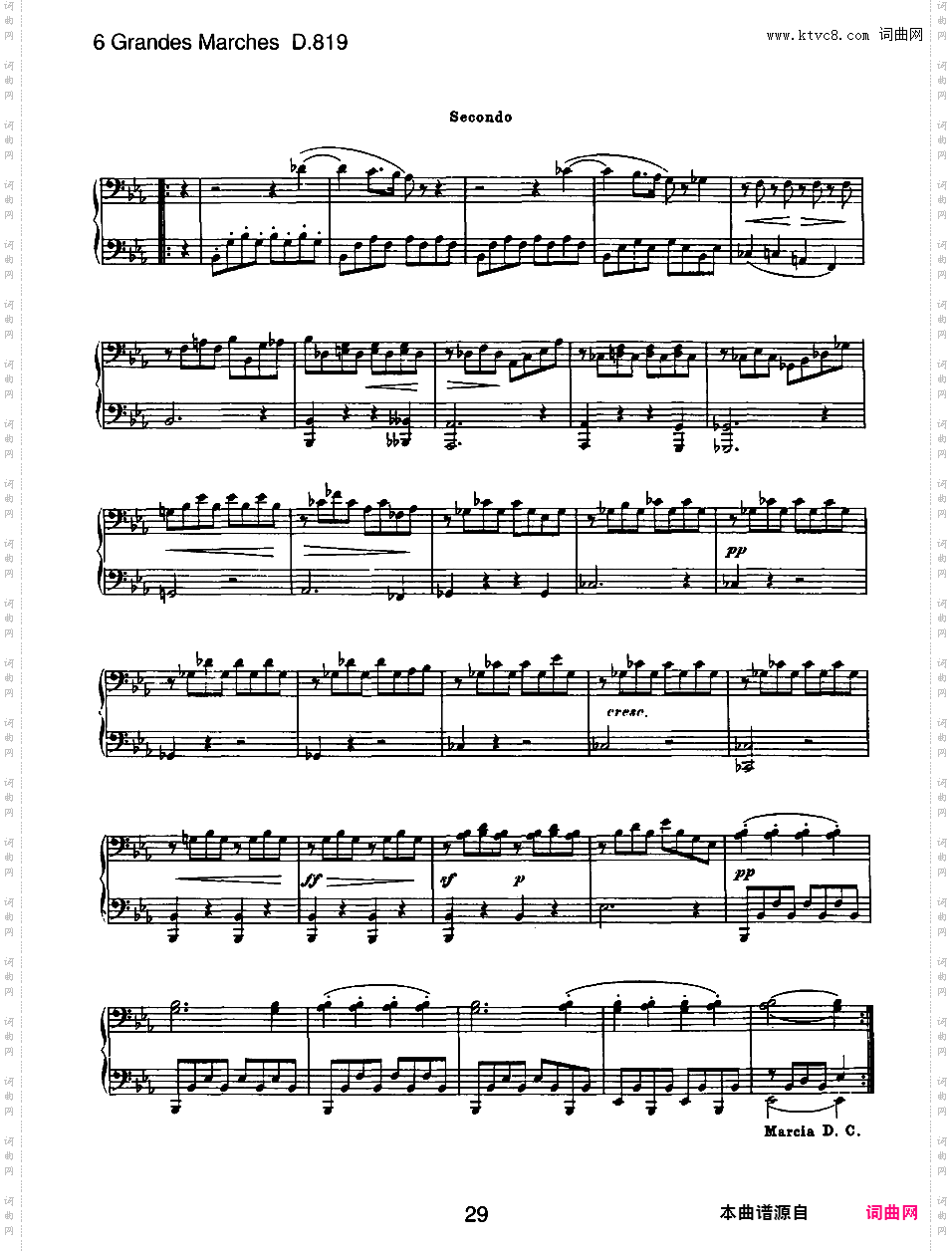 6首大型进行曲 Six Grand Marches D·819 - 四手联弹