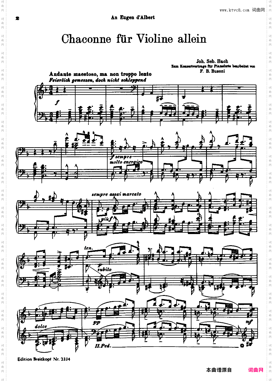 改编巴赫恰空 Bach-Busoni Chaconne