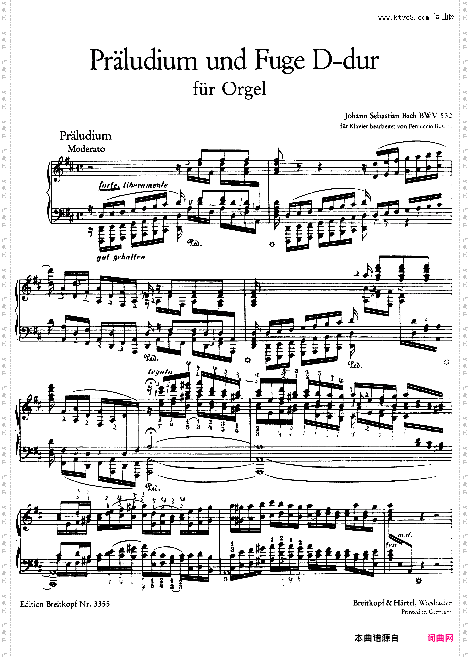 ------改编巴赫作品集------Bach-Busoni bwv532 Prelude and Fugue in D