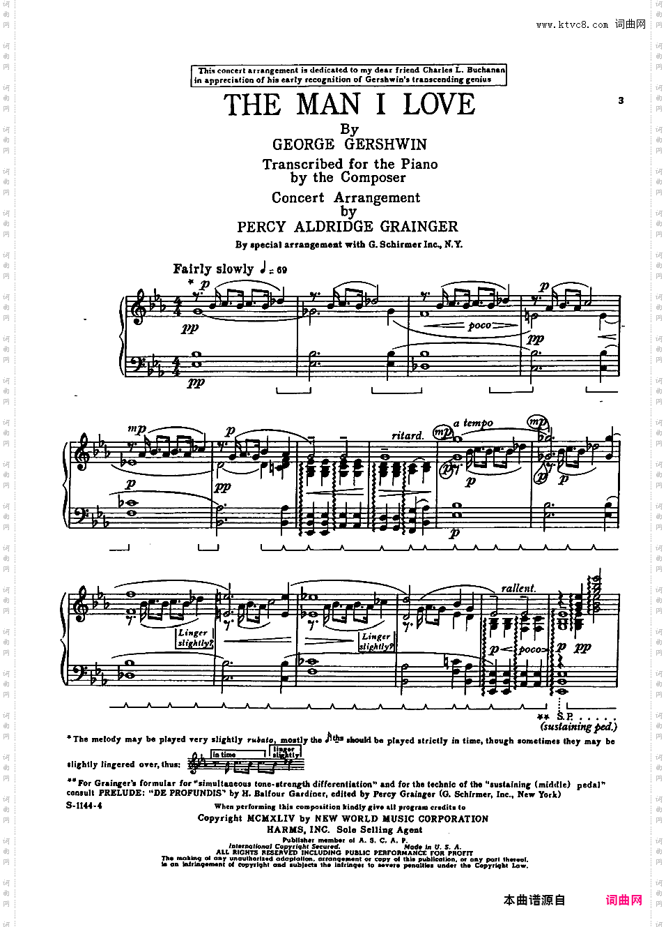 改编格什温作品Gershwin-GraingerGershwin-Grainger 1944 The Man I Love alt
