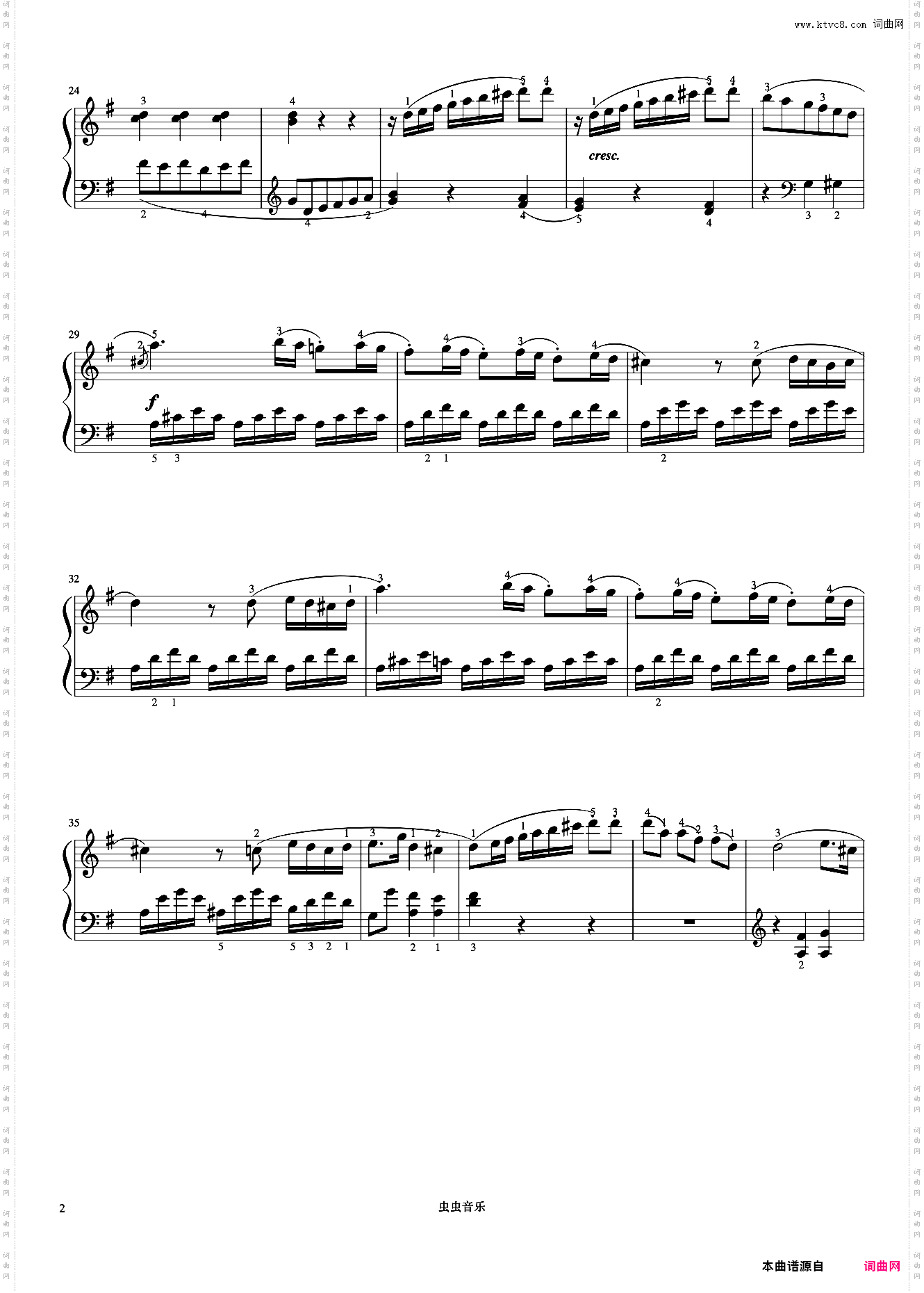 奏鸣曲 Op·49 No·2 第二乐章《小奏鸣曲集》