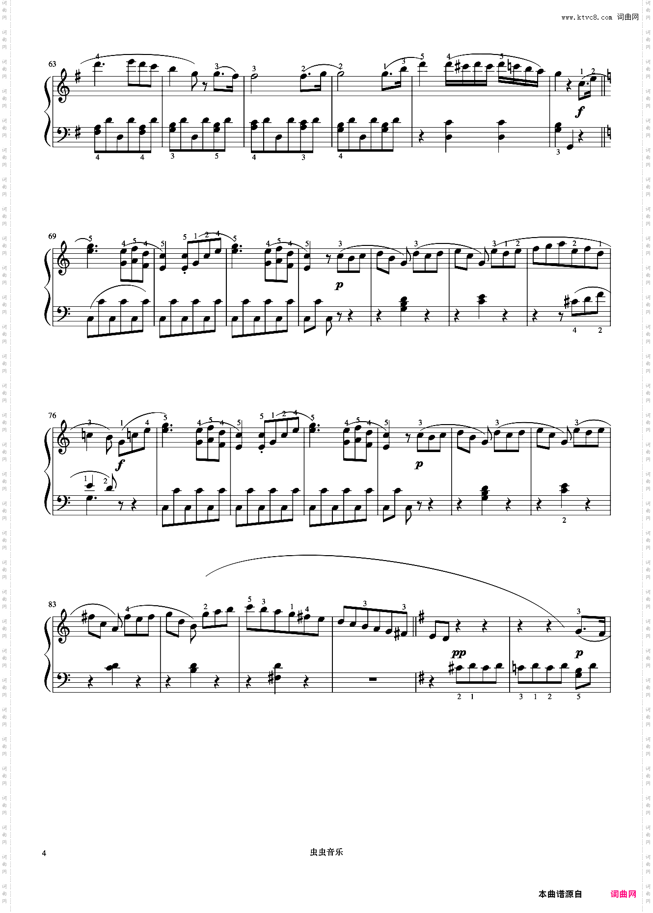 奏鸣曲 Op·49 No·2 第二乐章《小奏鸣曲集》