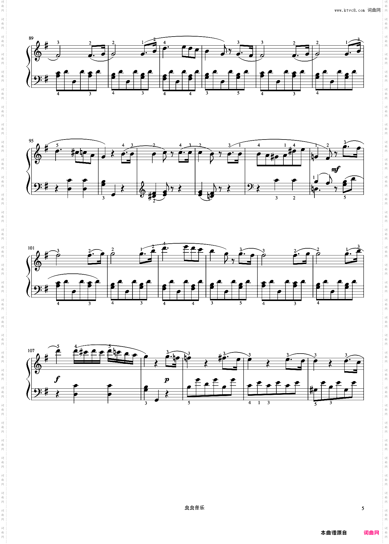 奏鸣曲 Op·49 No·2 第二乐章《小奏鸣曲集》