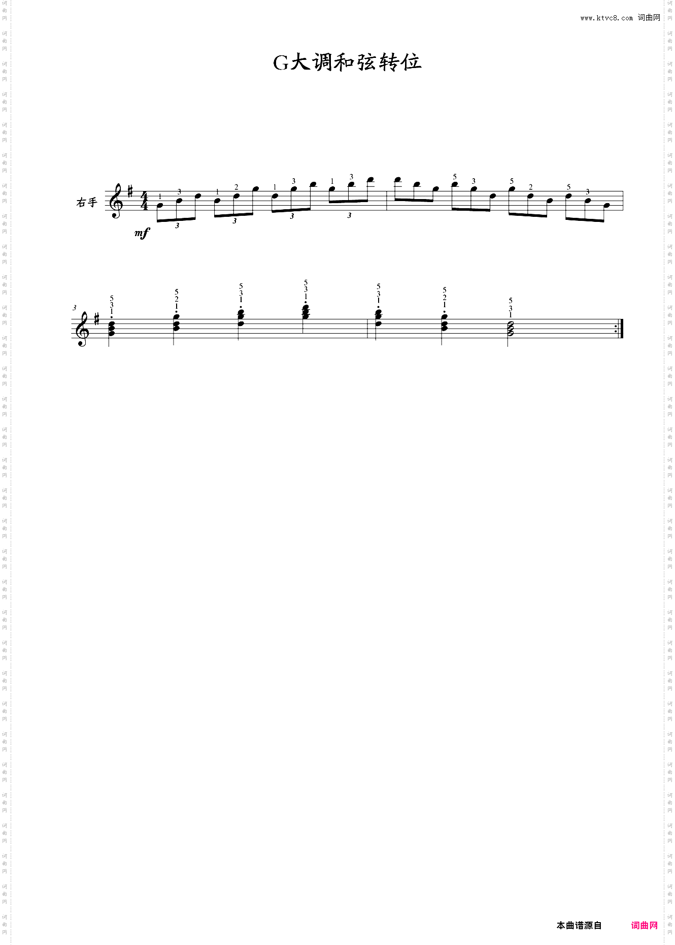 52-G大调和弦转位-右手