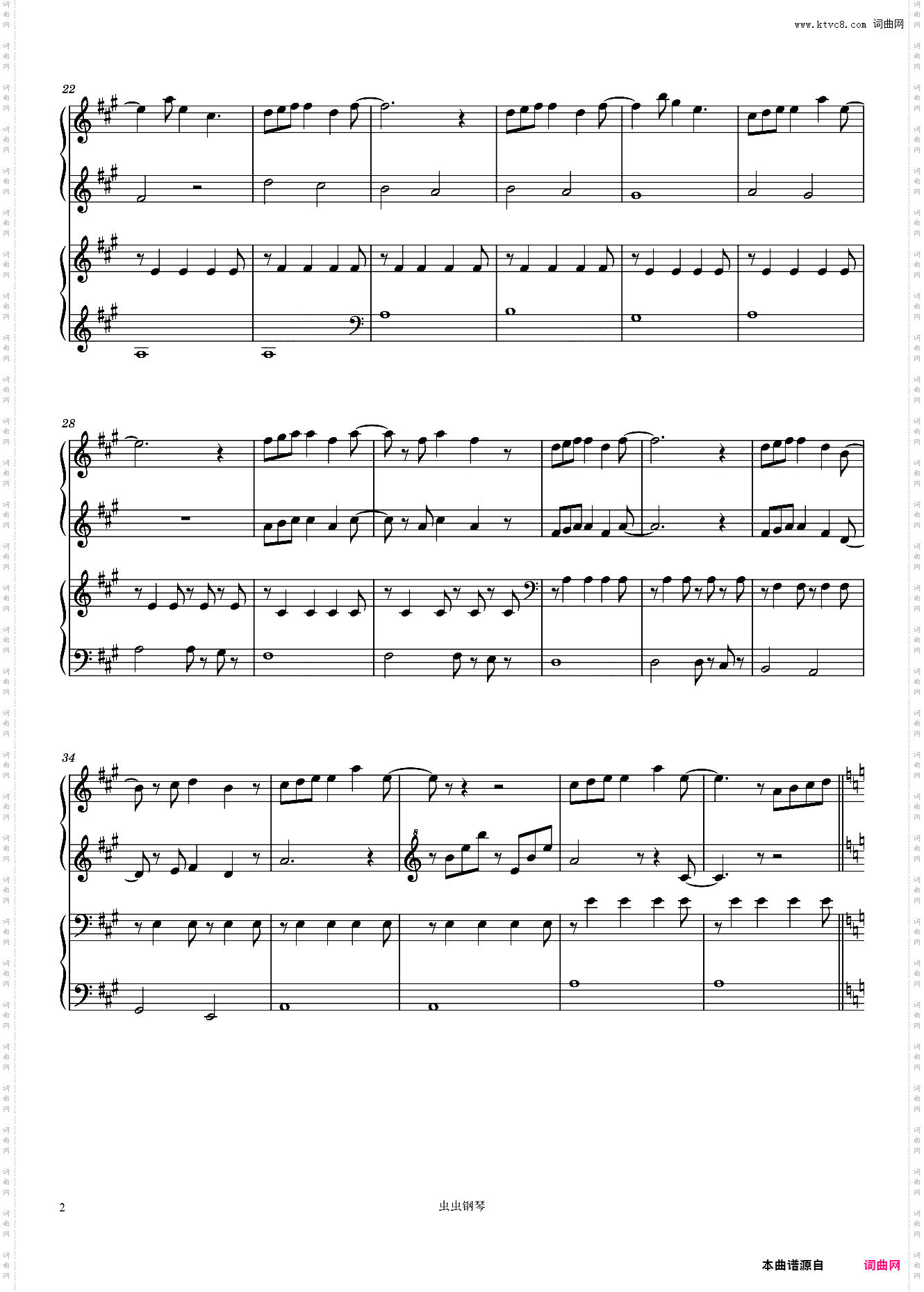 Forrest Gump【四手联弹】-电影《阿甘正传》插曲