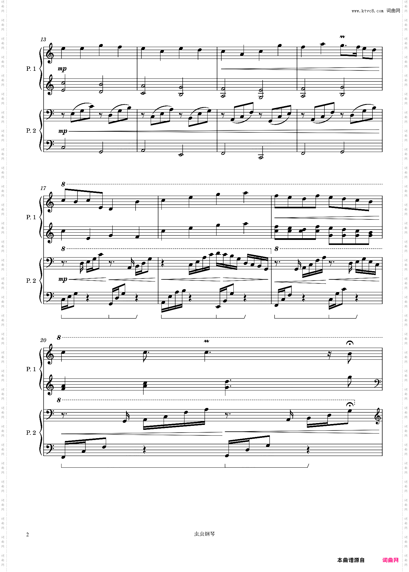 卡农【四手联弹】-Canon in CJohann Pachelbel