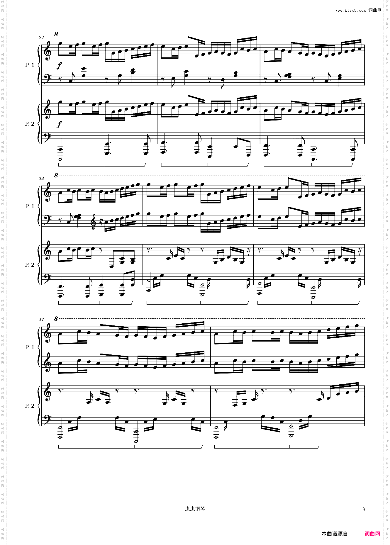 卡农【四手联弹】-Canon in CJohann Pachelbel