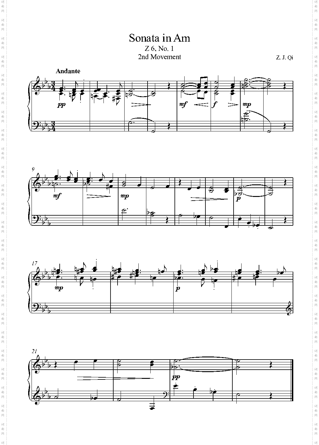 Z6 - Sonata No· 1 in Am - 2nd Movement