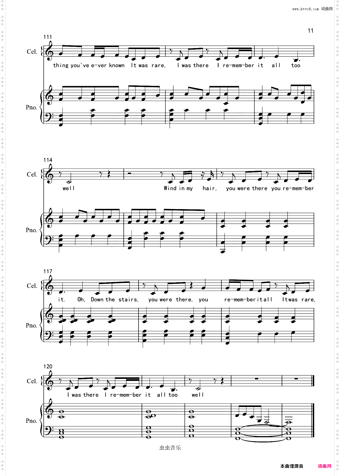 All too well【唯美钢琴编配版】完整弹唱谱附歌词Taylor Swift