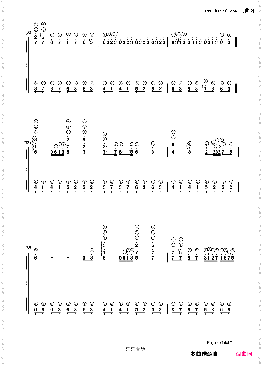 【双手简谱】 花之舞 带指法 Flower Dance 简单版 C调 花舞