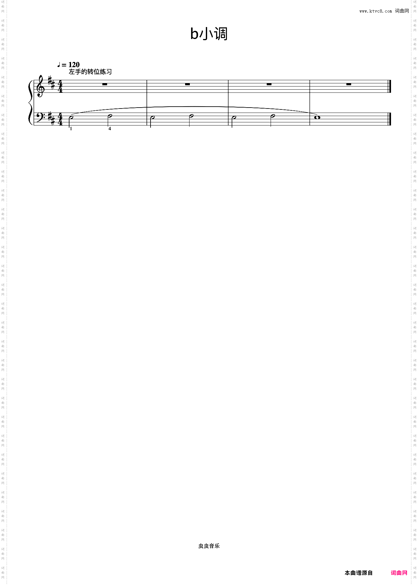b小调 左手的转位练习《手指训练操》