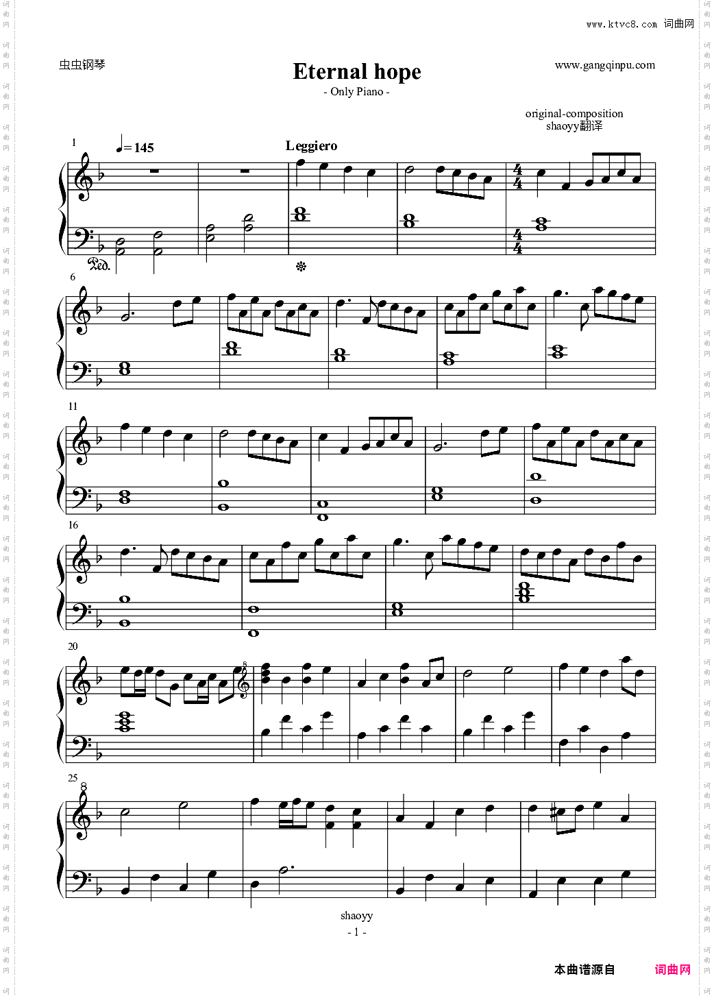 Eternal Hope Original Composition - piano -
